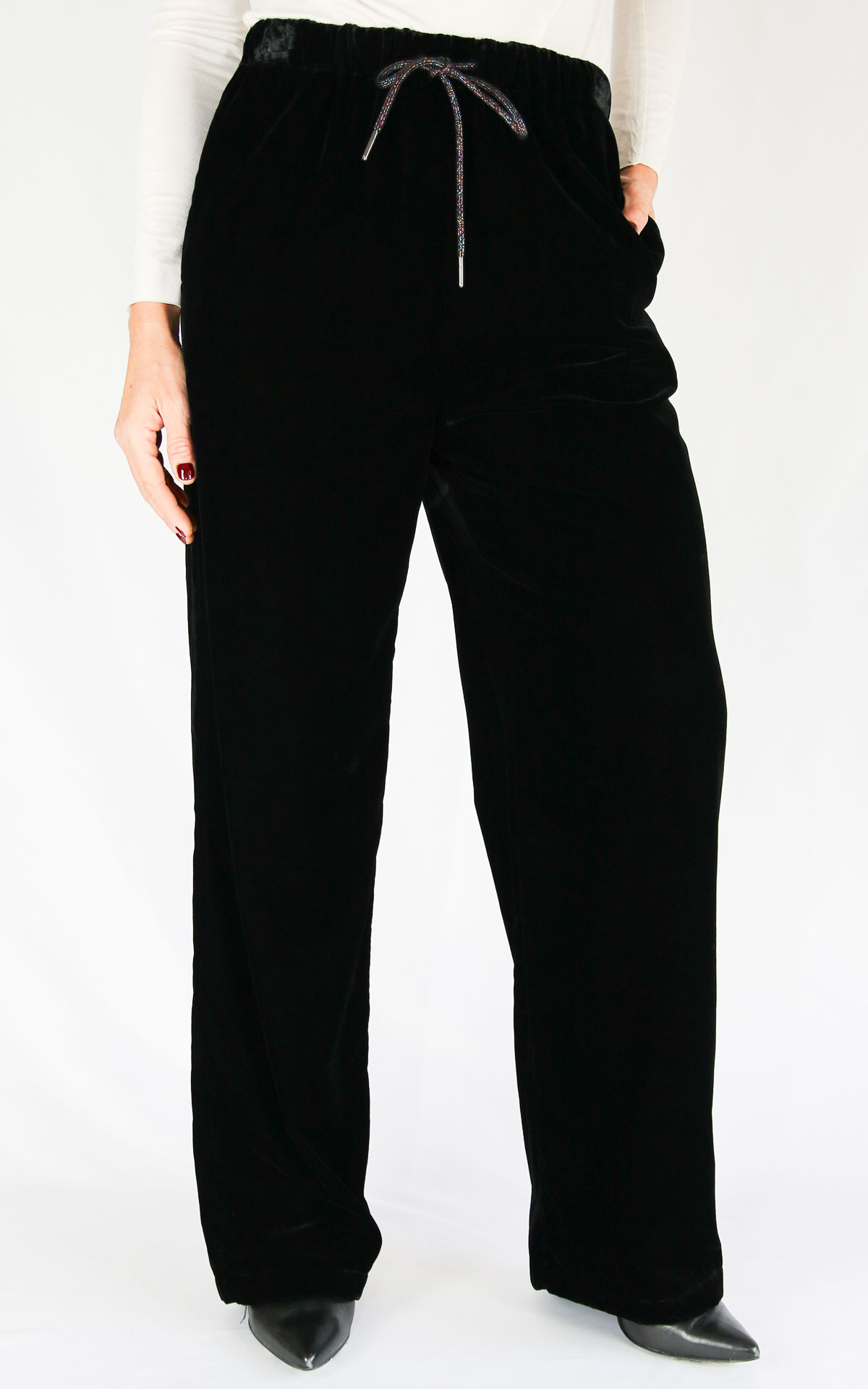 WU'SIDE - Pantalone velluto - NERO