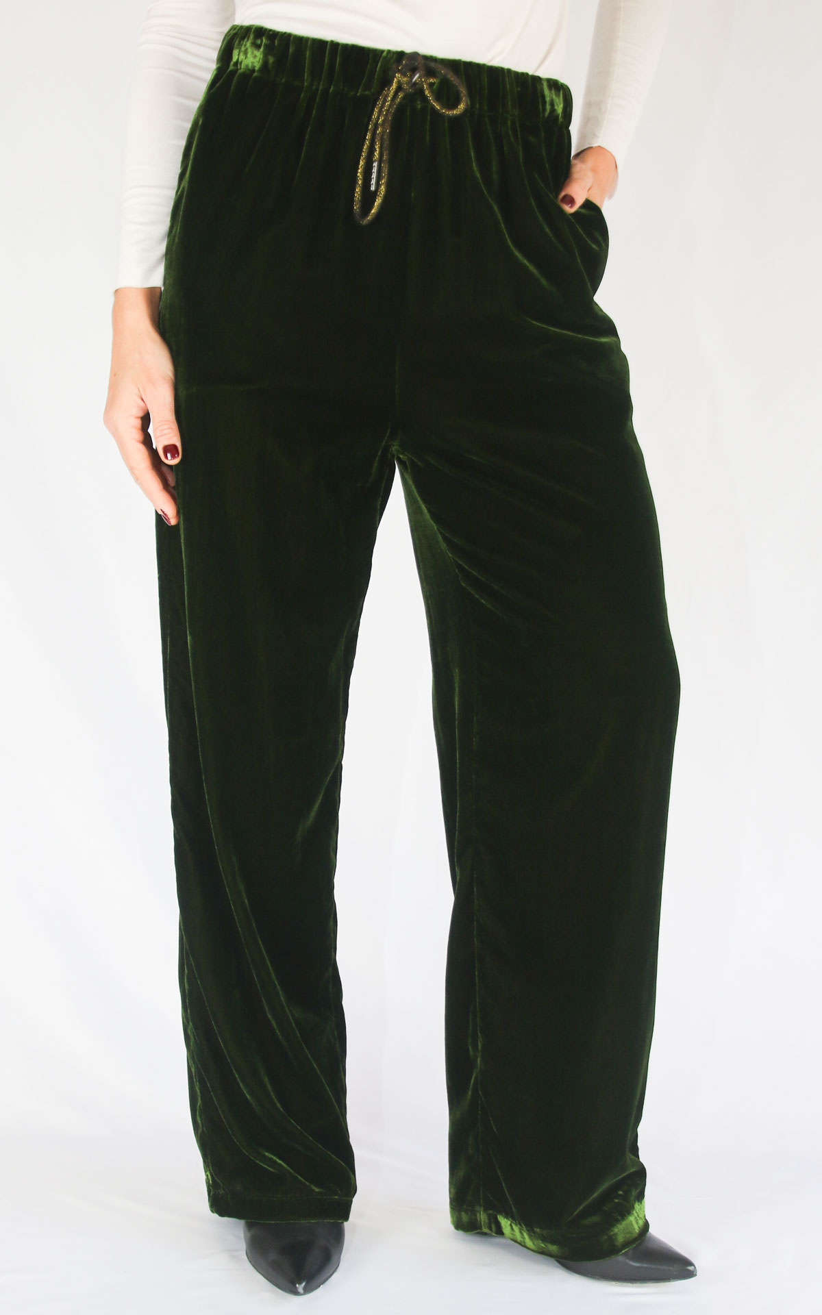 WU'SIDE - Pantalone velluto - VERDE MILITARE