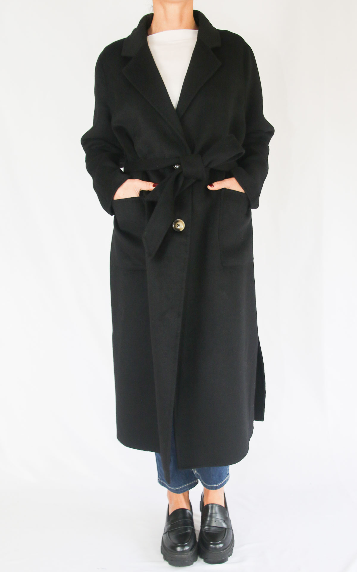 ECO - Cappotto doppiopetto - NERO