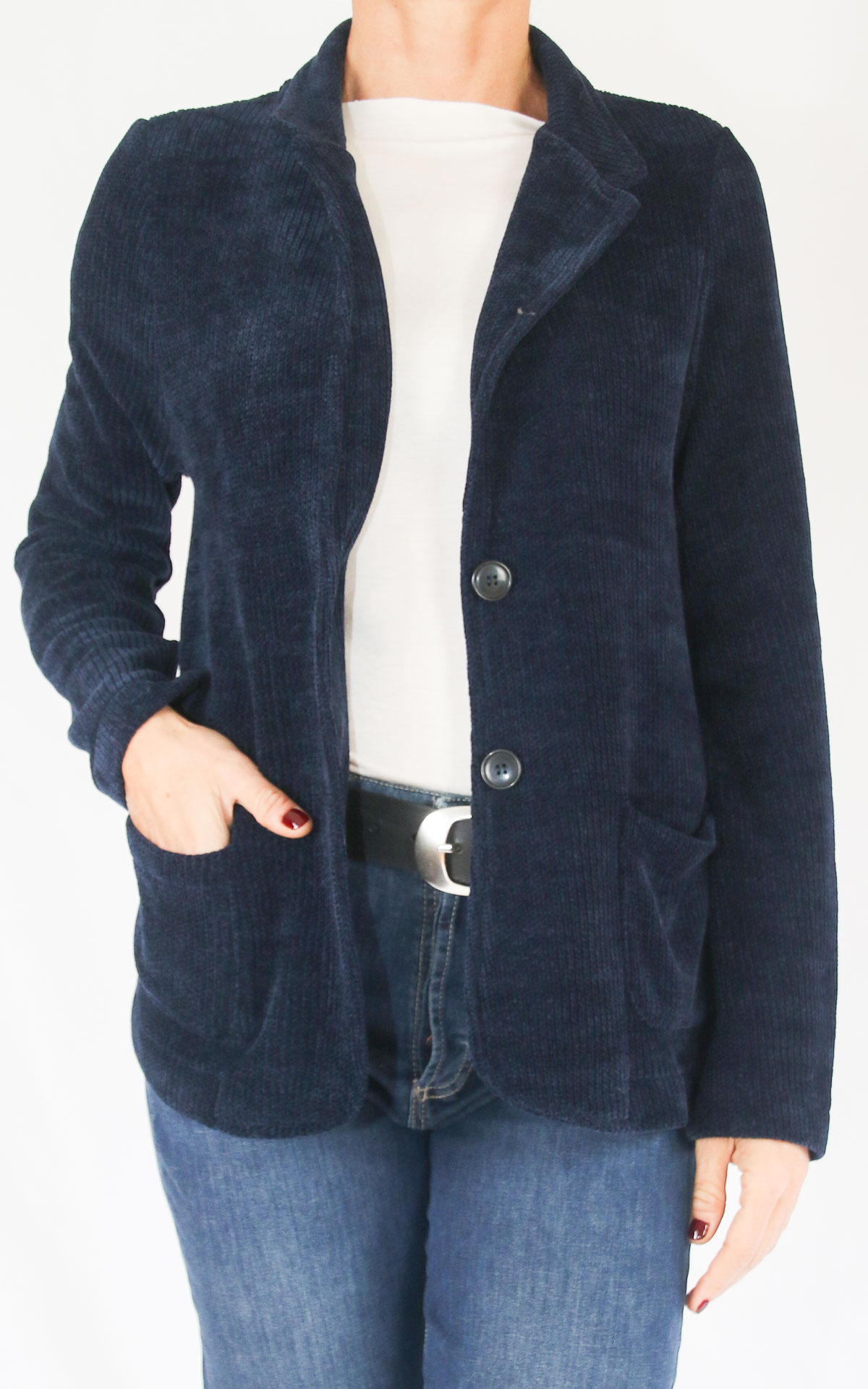 Off-On - blazer velluto - blu