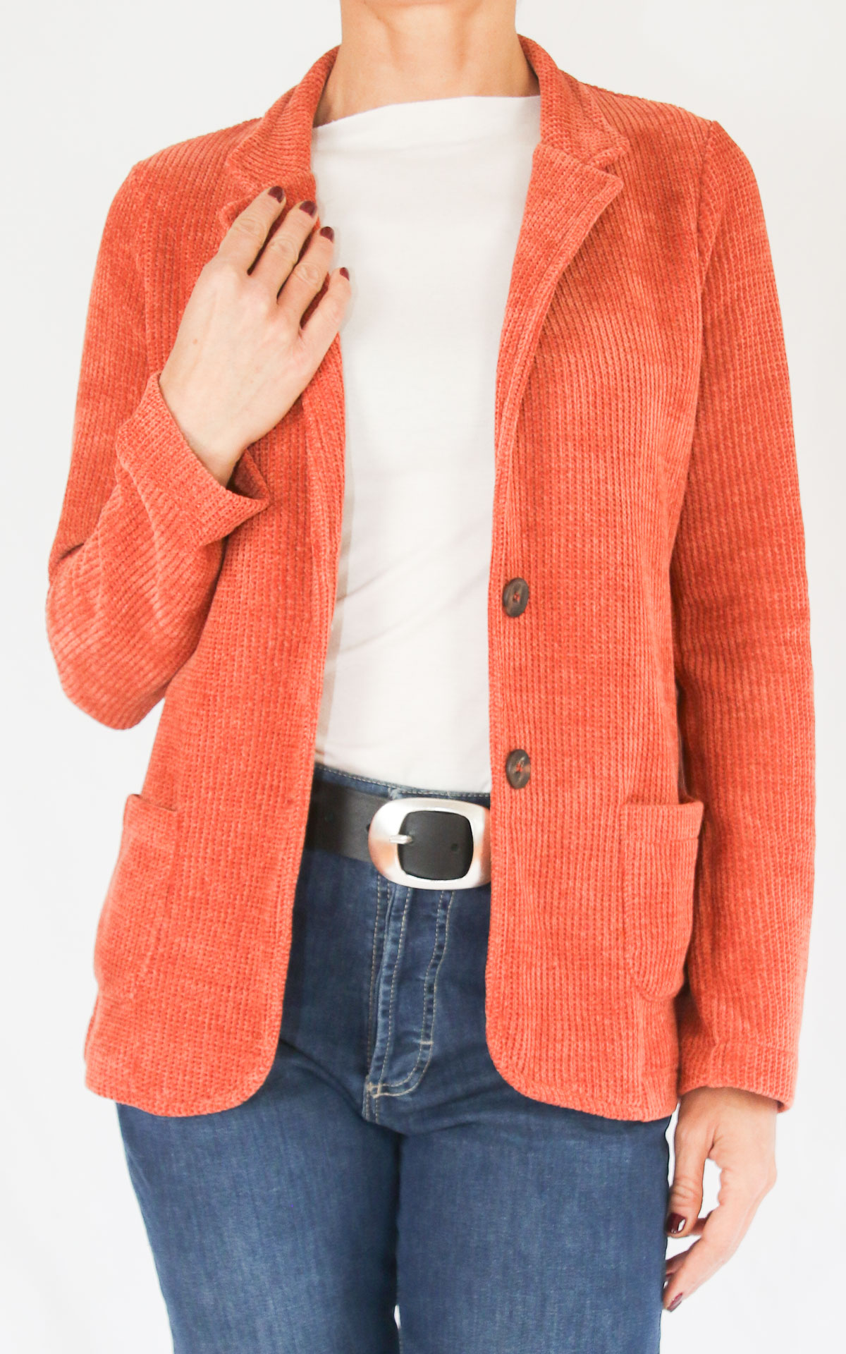 Off-On - blazer velluto - arancio