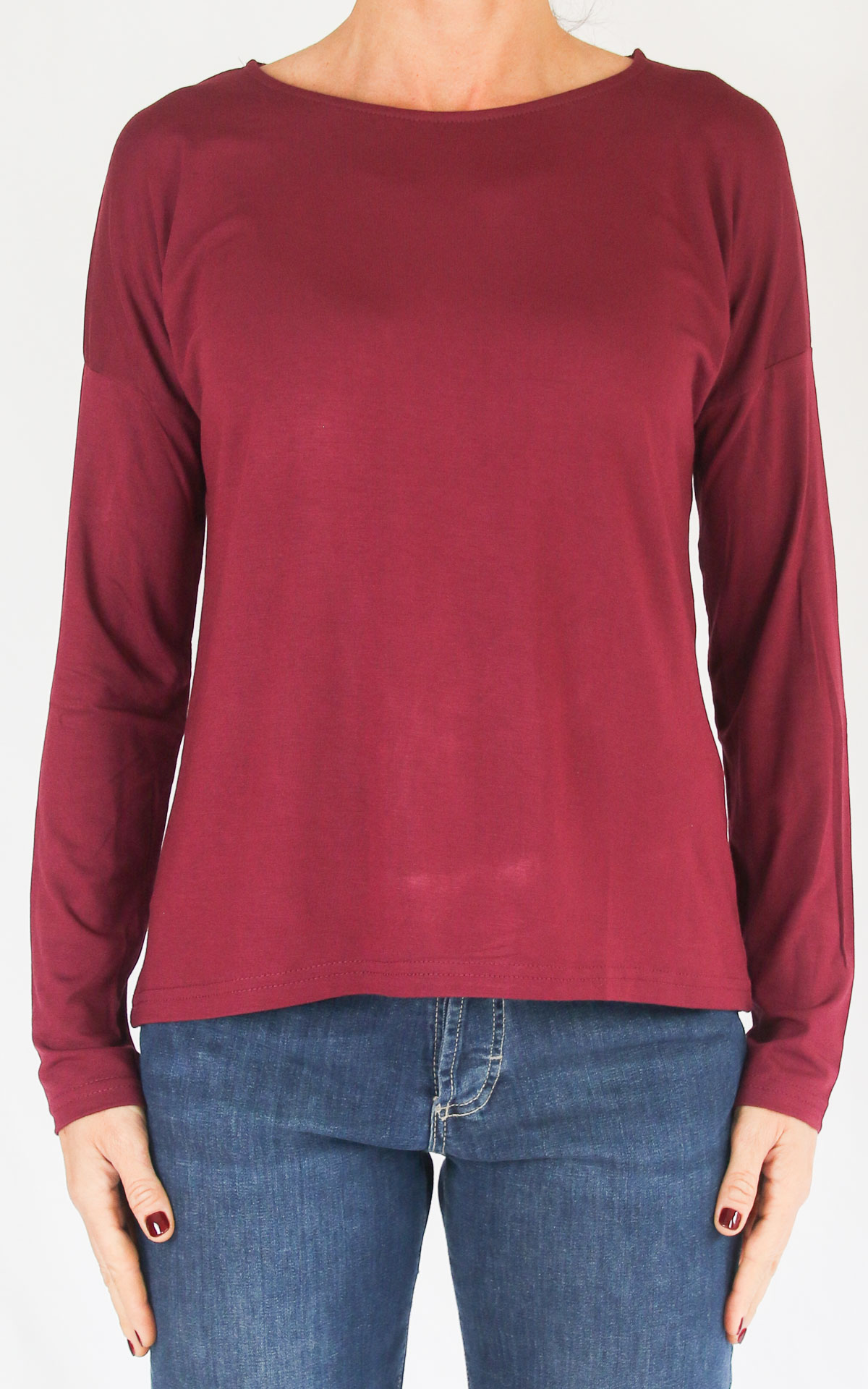 SUSYMIX - Maglia regular viscosa - WINE