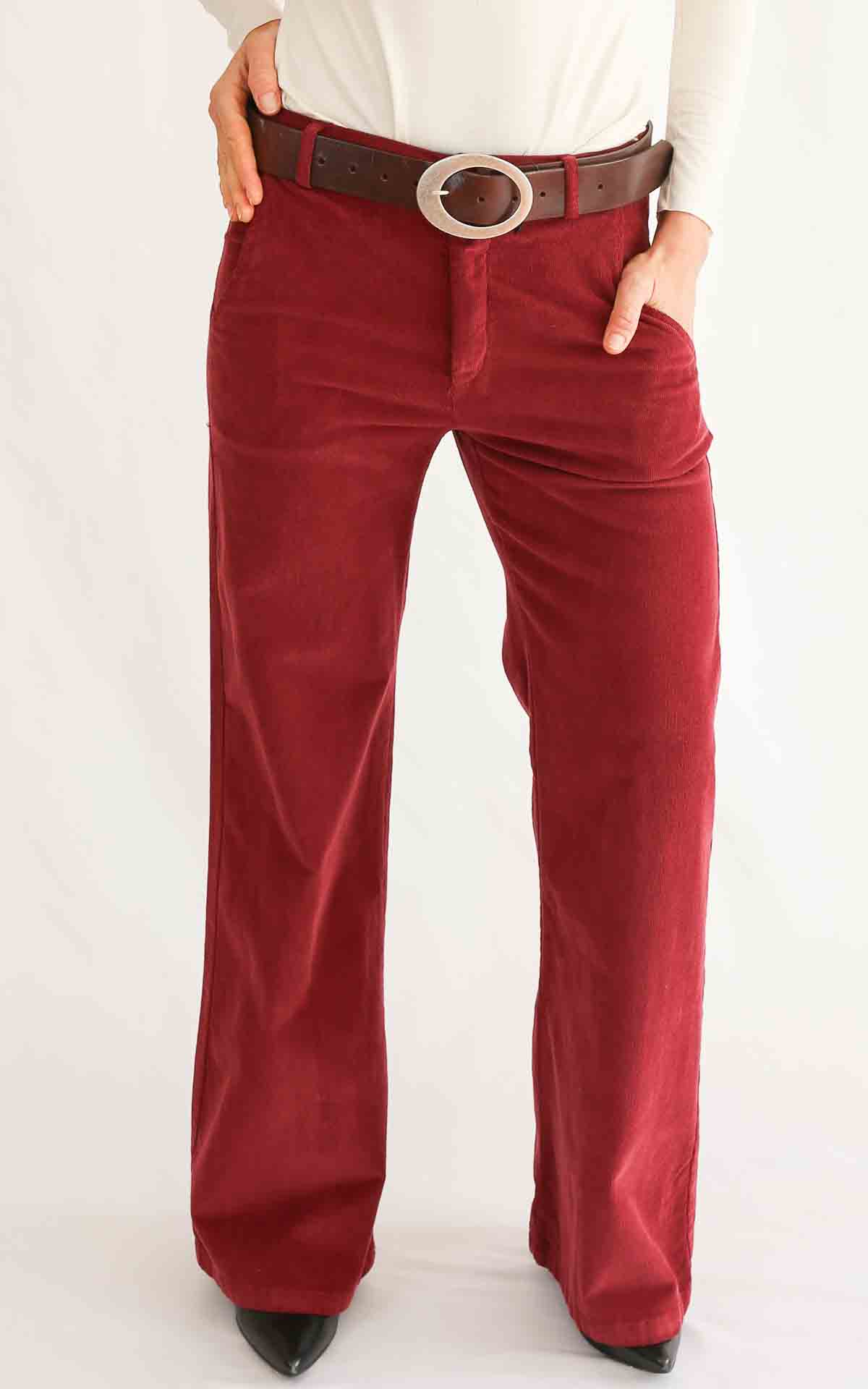 OFF-ON - Pantalone palazzo velluto BETTY - WINE