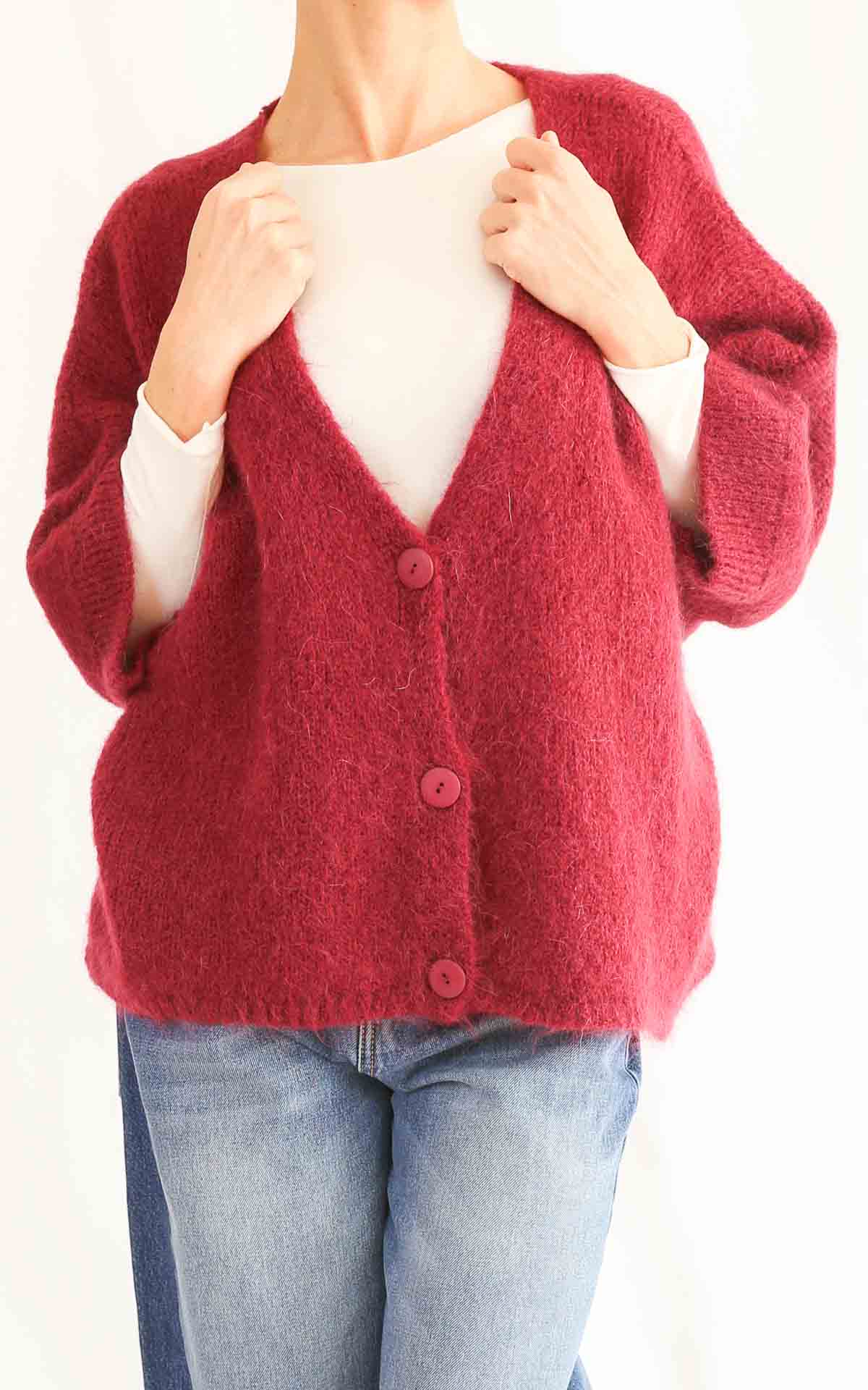 OFF-ON - Cardigan manica 3/4 - WINE