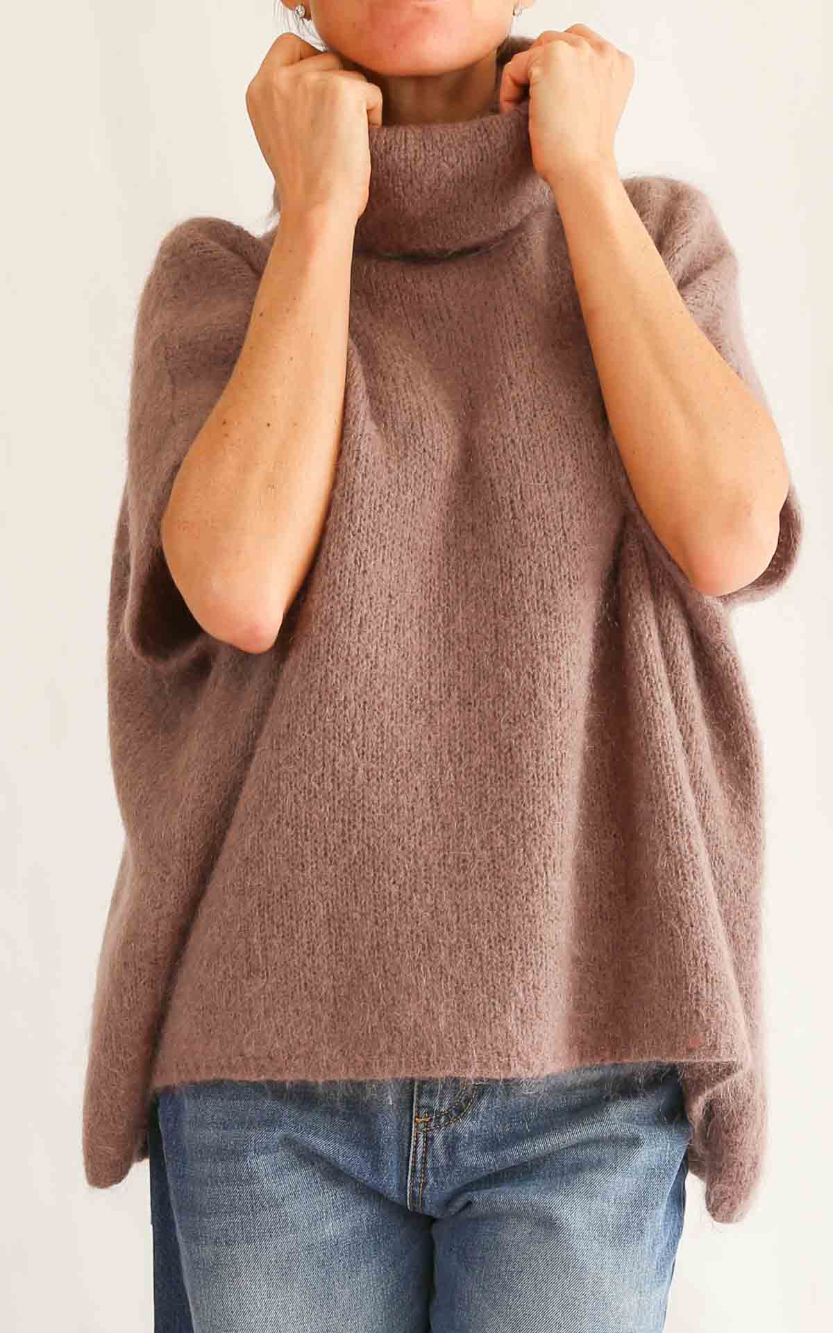 OFF-ON - Poncho collo alto - FANGO