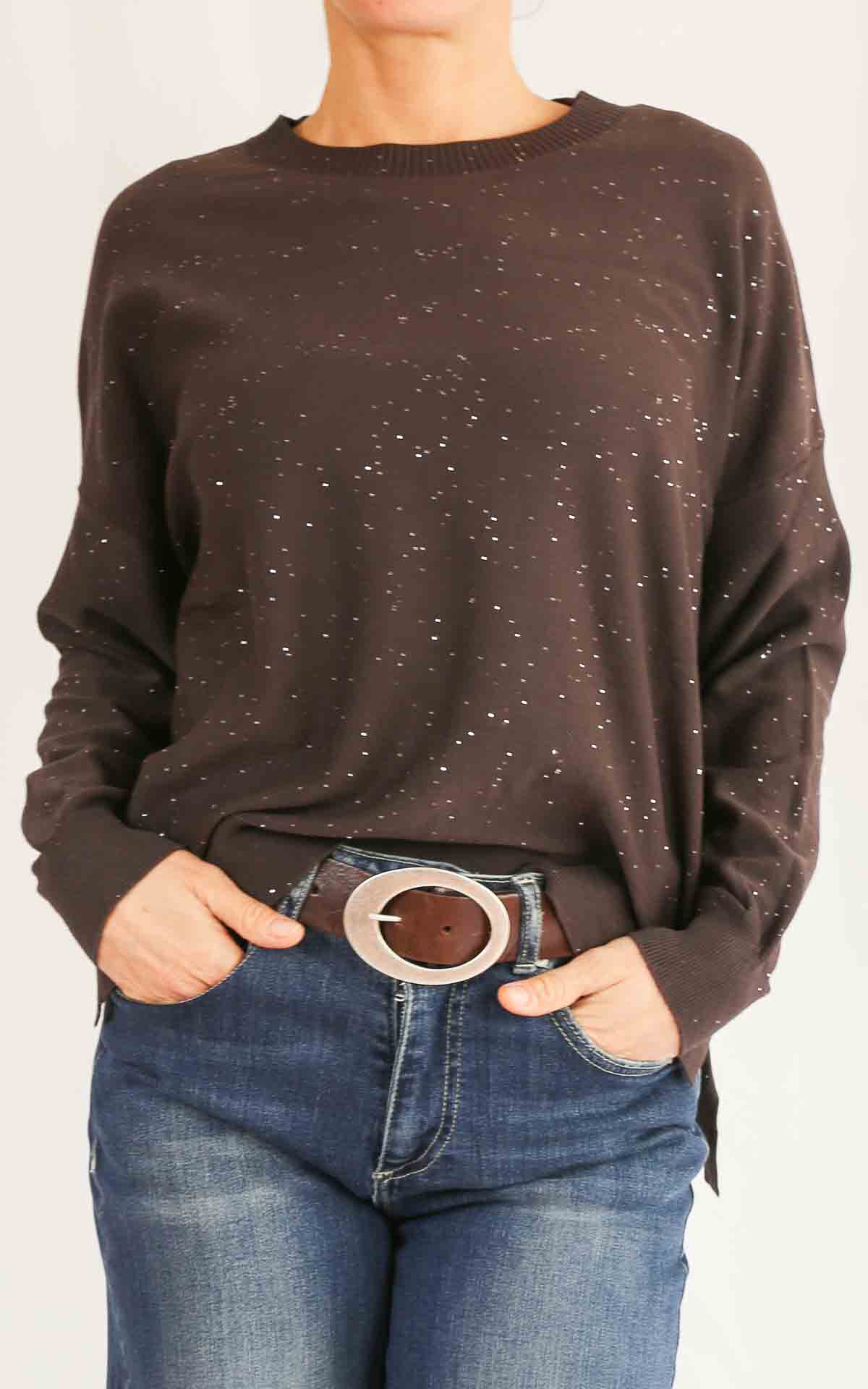 SUSYMIX - Maglia micro paillettes - MORO