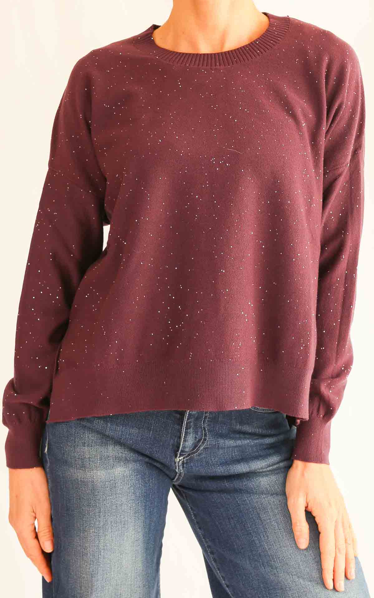 SUSYMIX - Maglia micro paillettes - WINE