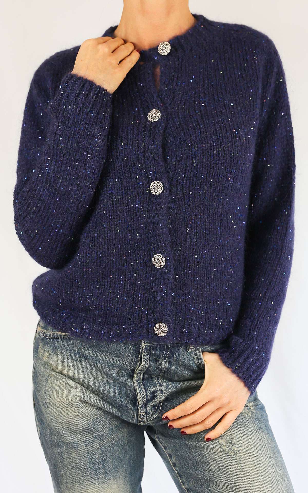 OFF-ON - Cardigan paillettes - BLU