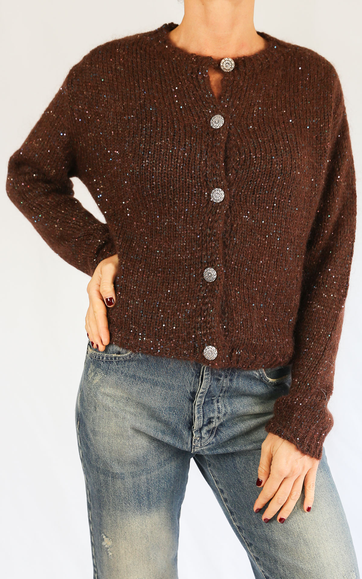 OFF-ON - Cardigan paillettes - MORO