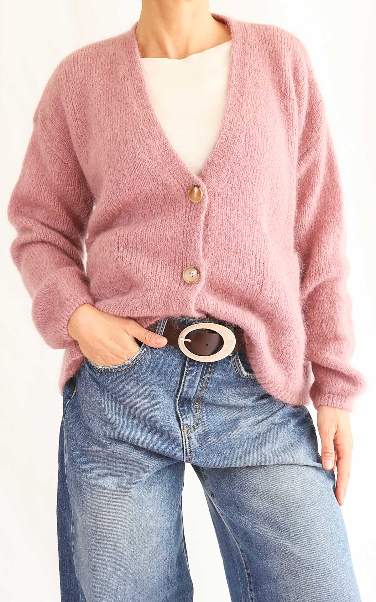 OFF-ON - Cardigan mohair - ROSA