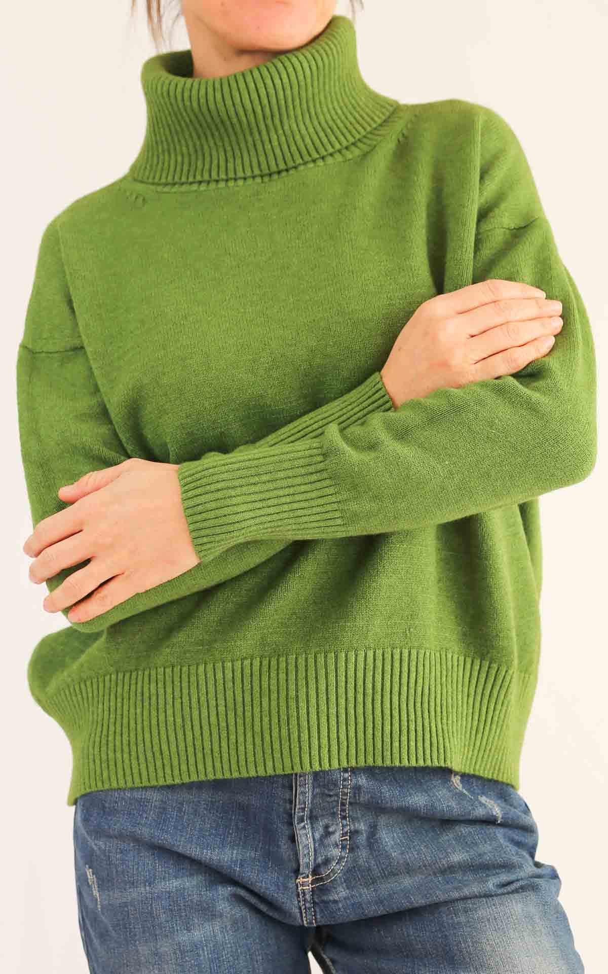 INITIAL - Maglia collo anello - VERDE PISTACCHIO