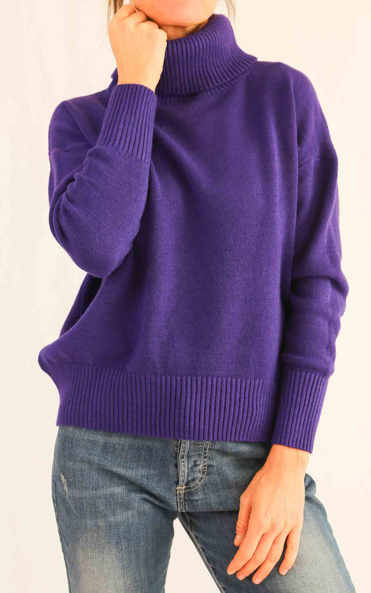 INITIAL - Maglia collo anello - VIOLA