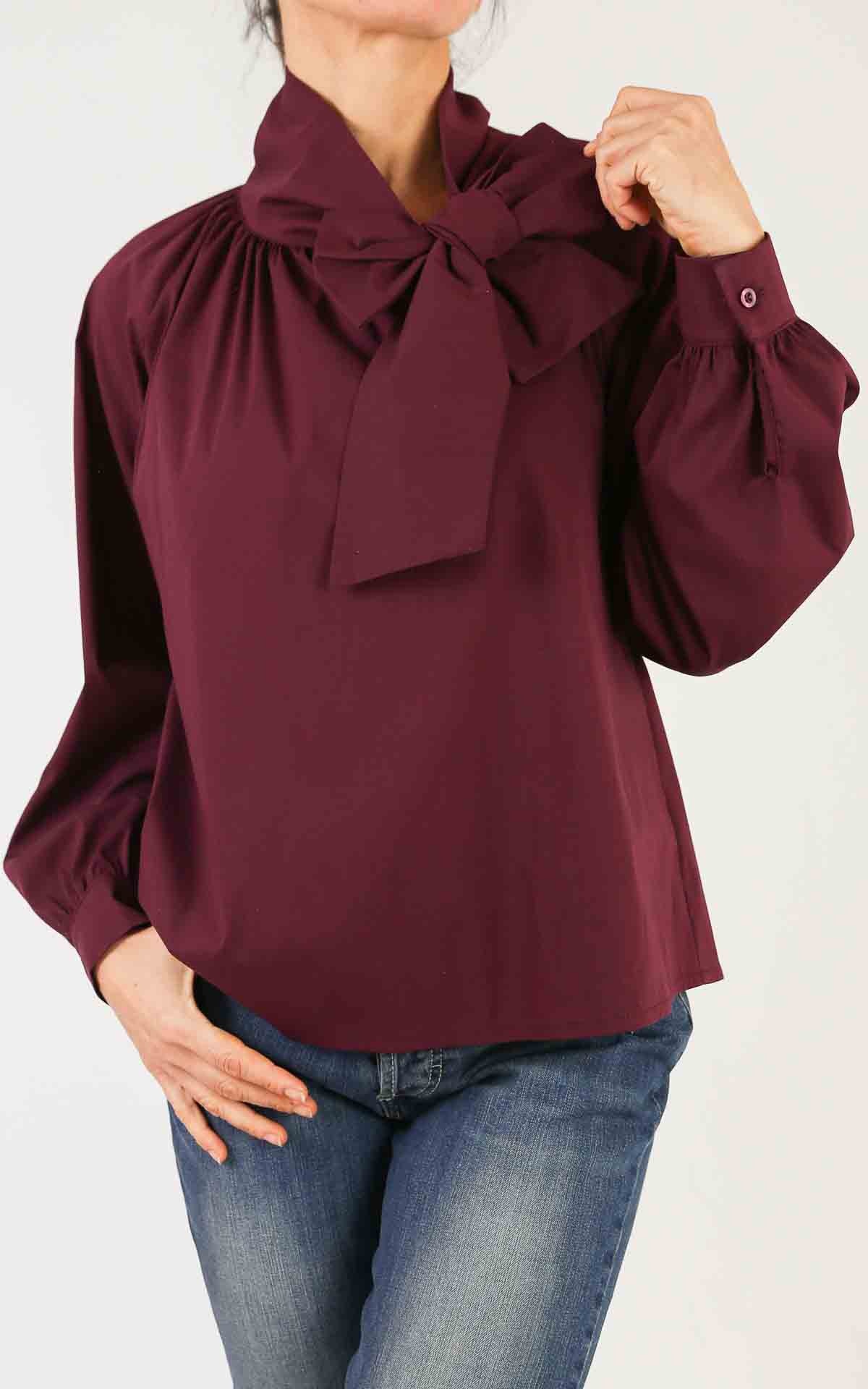 SUSYMIX - Camicia senza bottoni fiocco - WINE