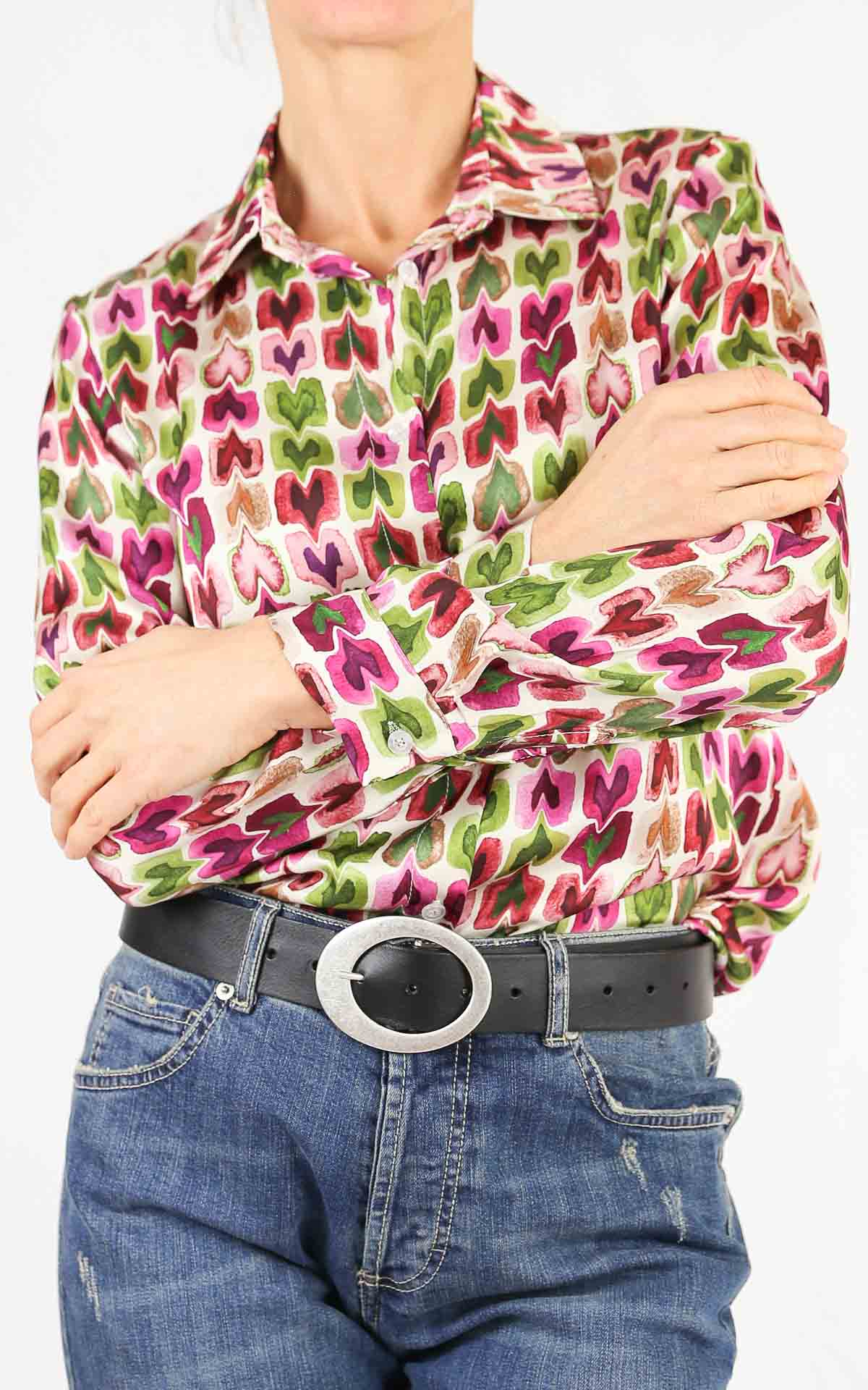 OFF-ON - Camicia cuori - VERDE/ FUCSIA