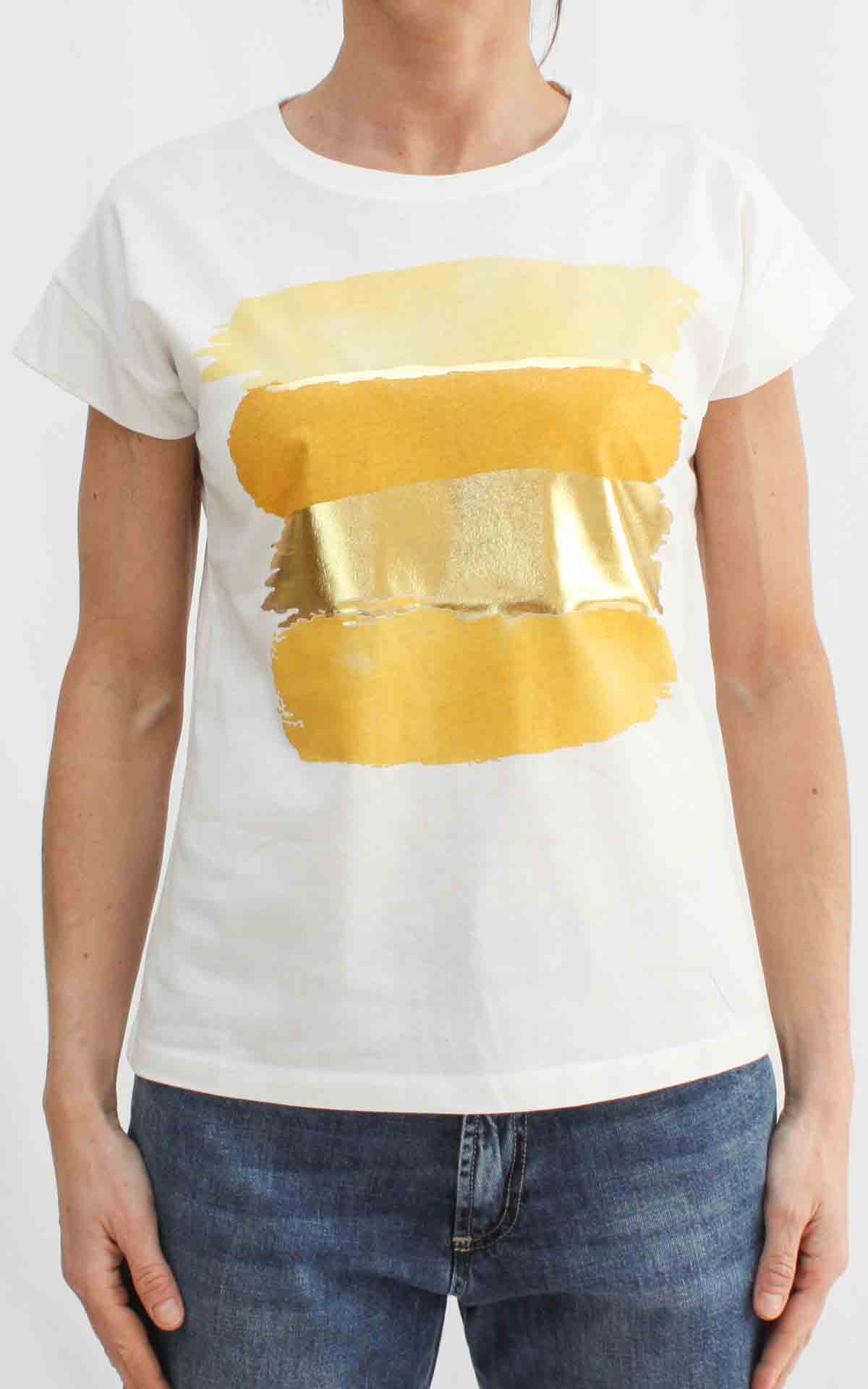 OFF-ON - T-shirt pennellate - GIALLO