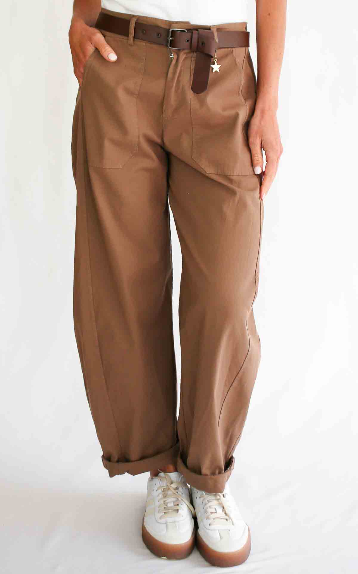 SUSYMIX - Pantalone ovetto - TABACCO