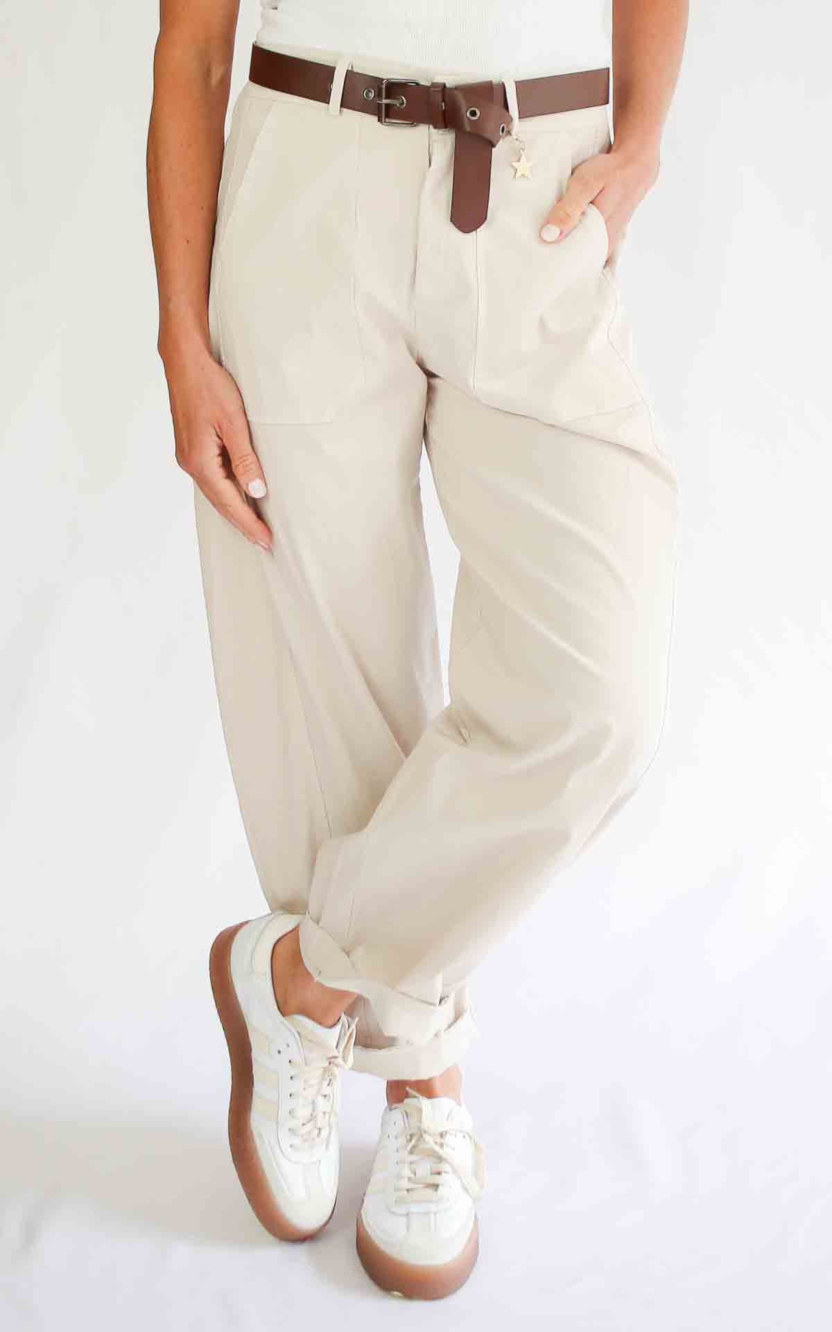 SUSYMIX - Pantalone ovetto - SABBIA