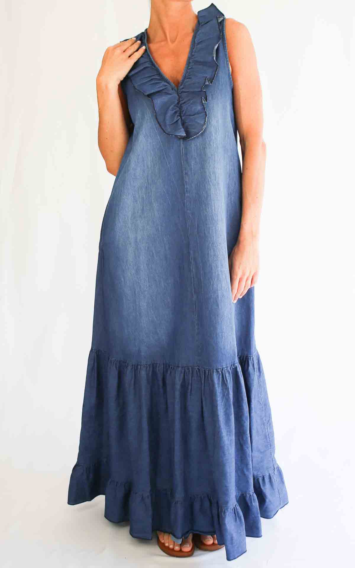 SUSYMIX - Abito chambray scollo V - CHAMBRAY