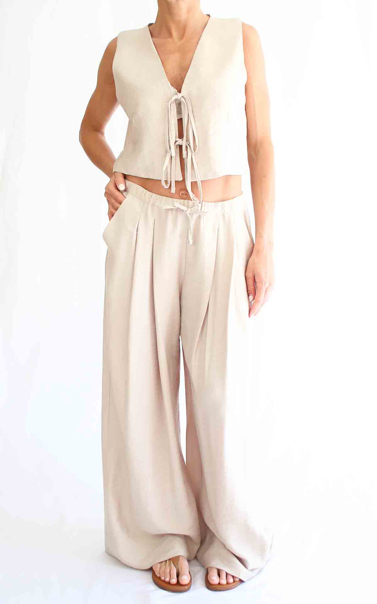 SUSYMIX - Completo top lacci - SABBIA