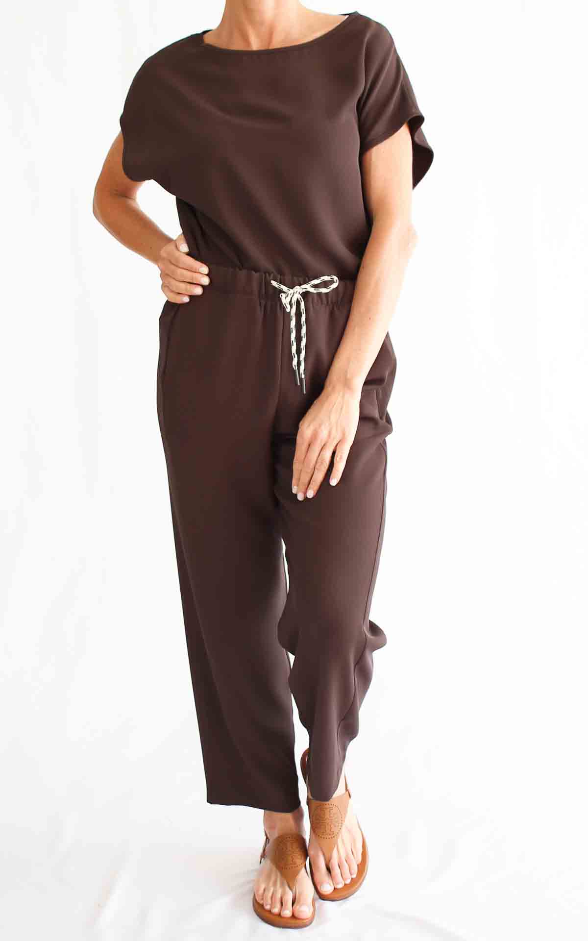SUSYMIX - Completo blusa barchetta - MORO