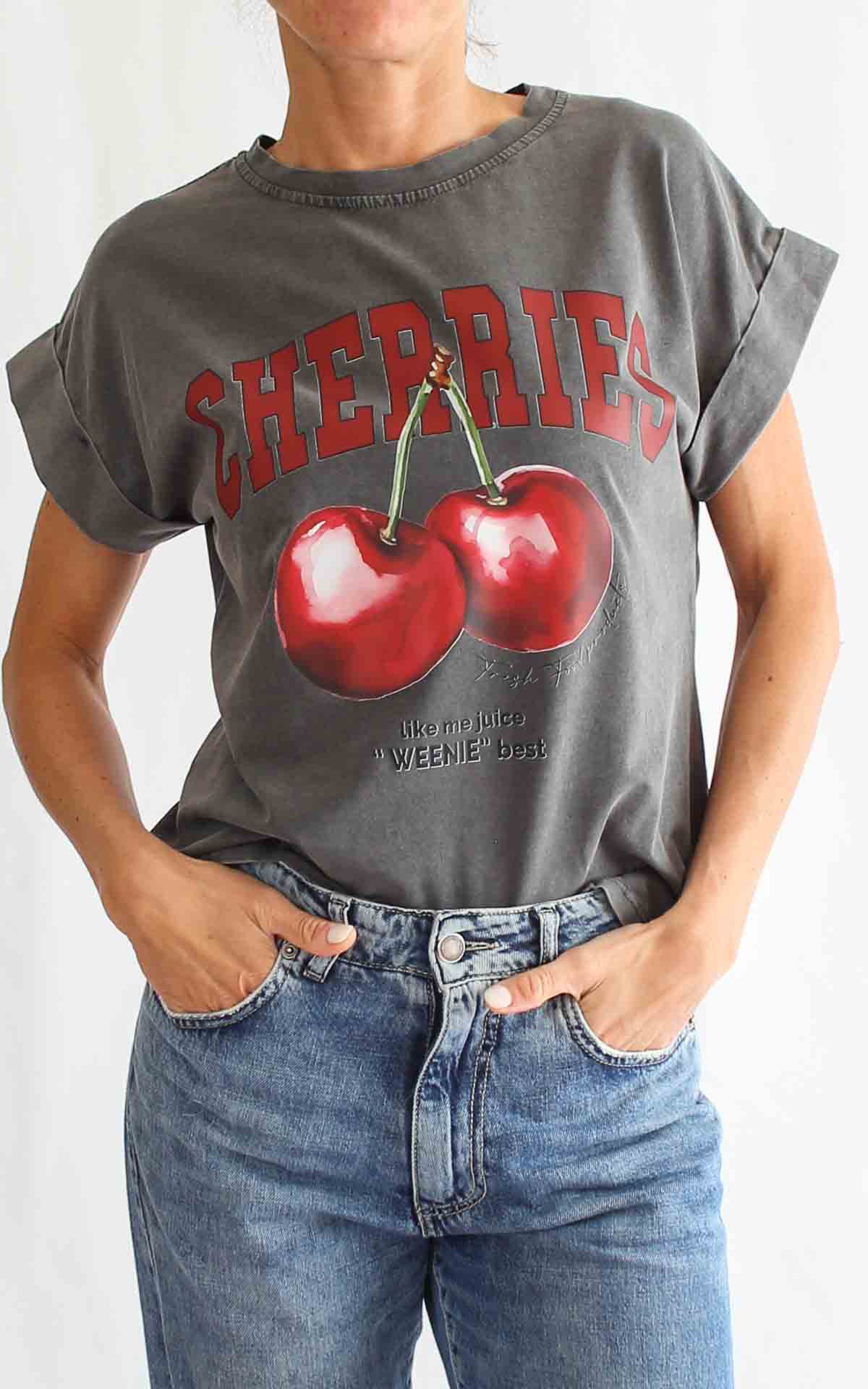 SUSYMIX - T-Shirt marmorizzata cherries - GRIGIO