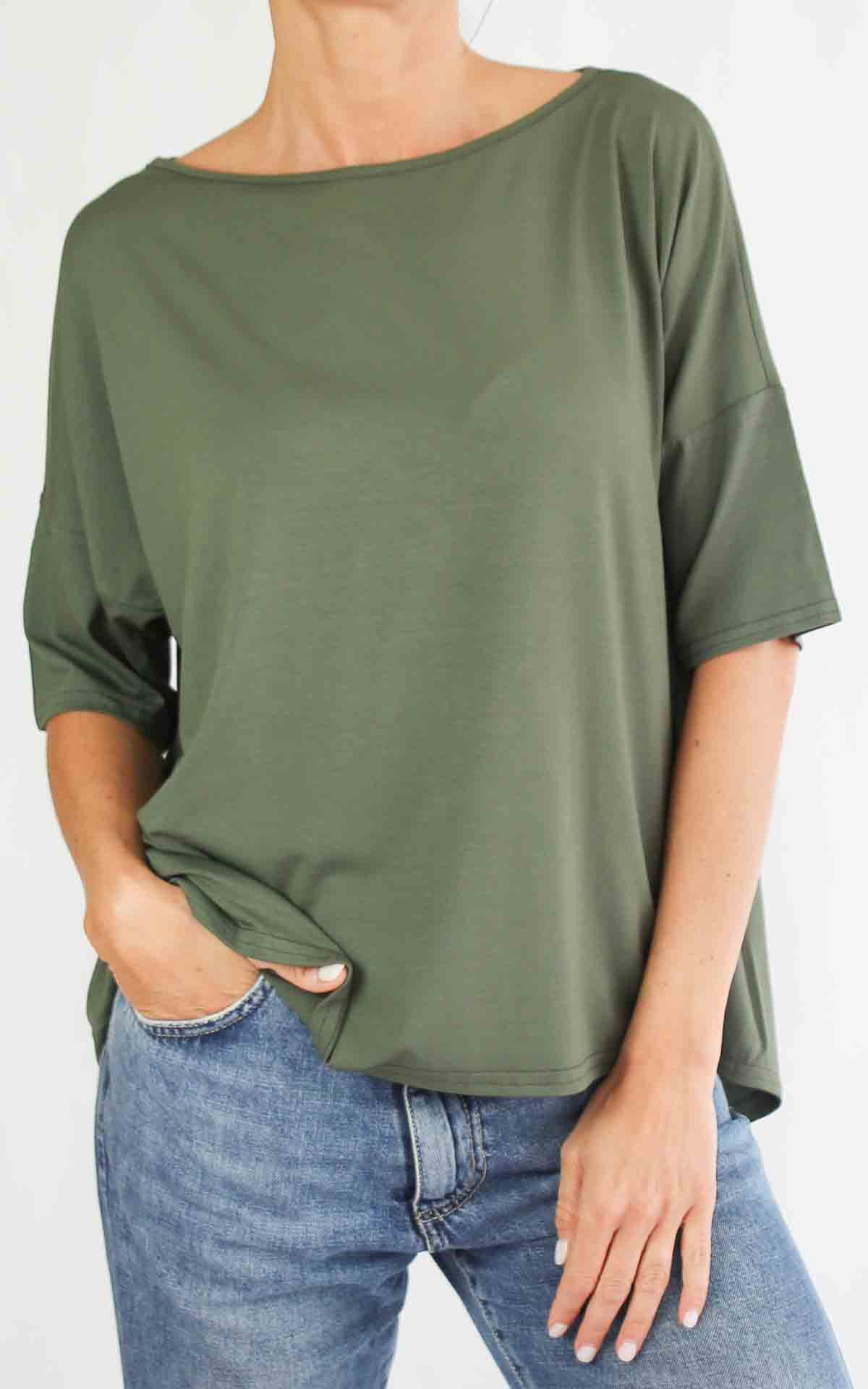 SUSYMIX - Maglia over - VERDE MILITARE