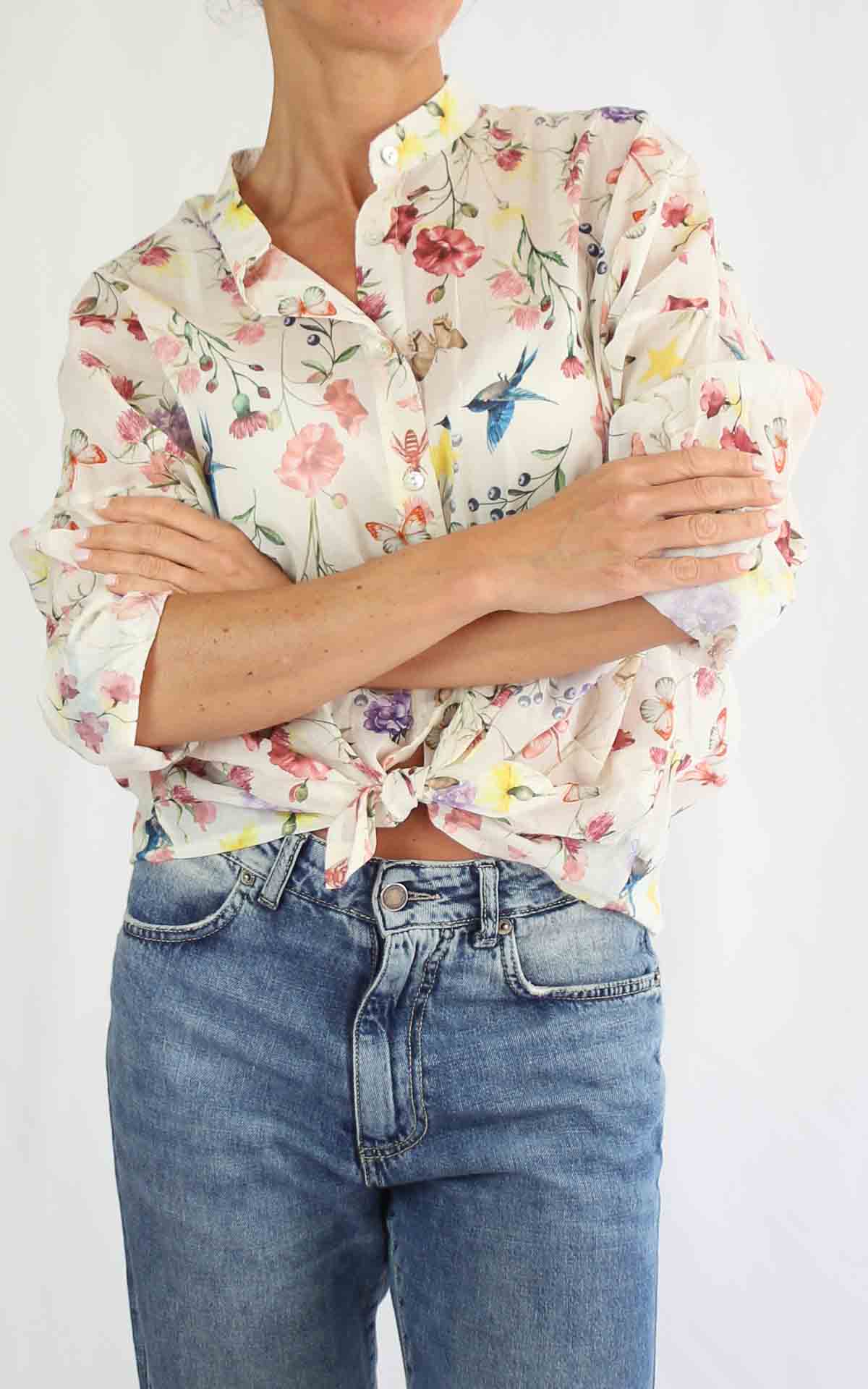 SUSYMIX - Camicia nodo fantasia - BURRO