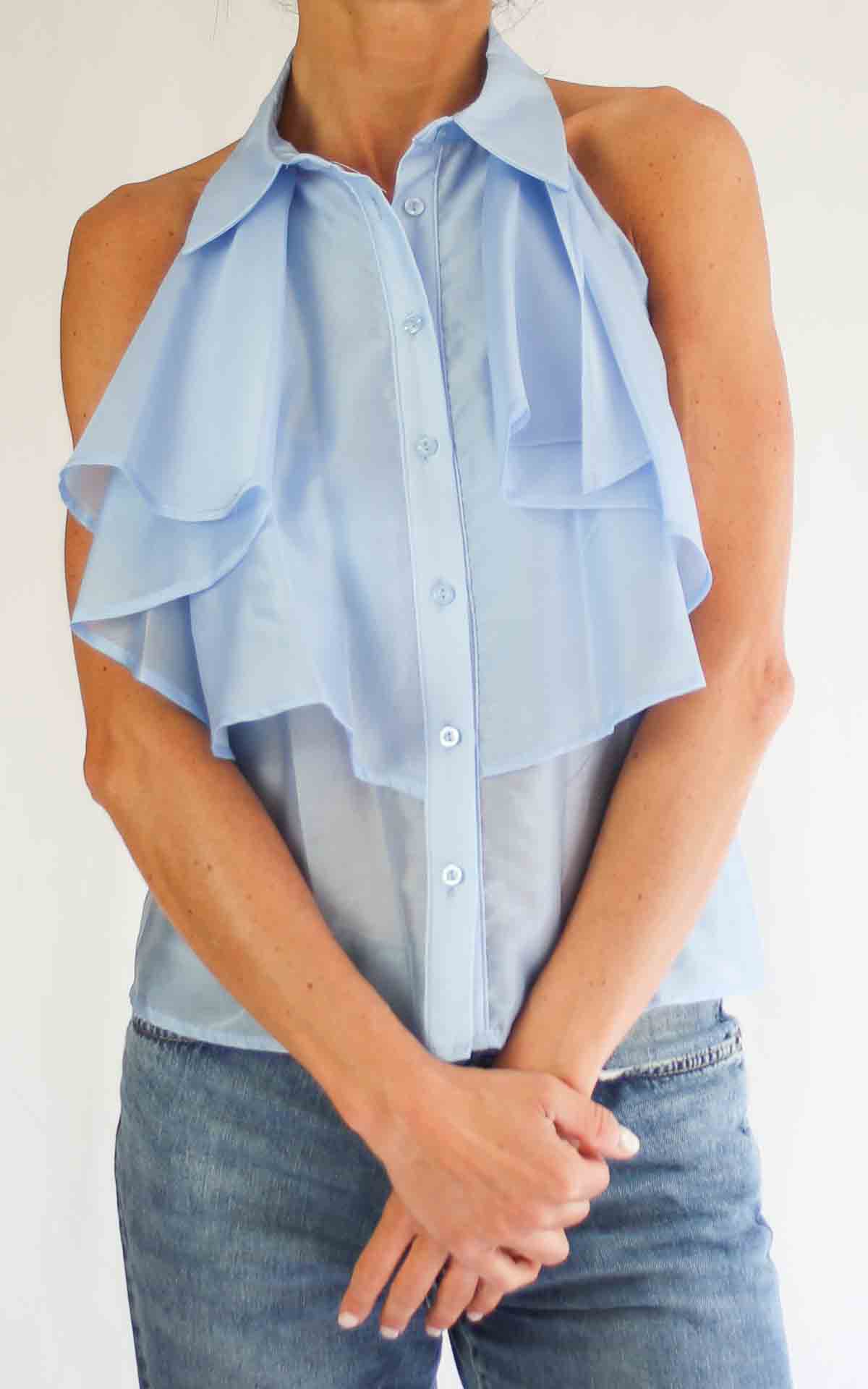 SUSY MIX – Camicia volant – CIELO