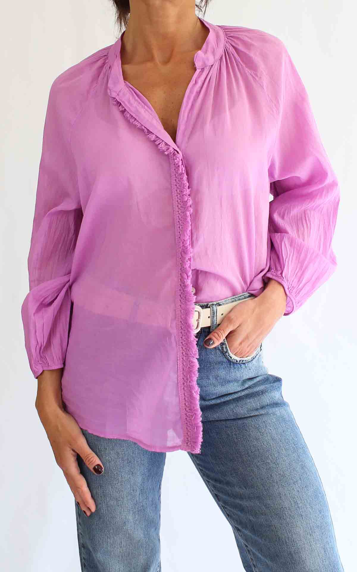 OFF-ON - Camicia passamaneria - GLICINE