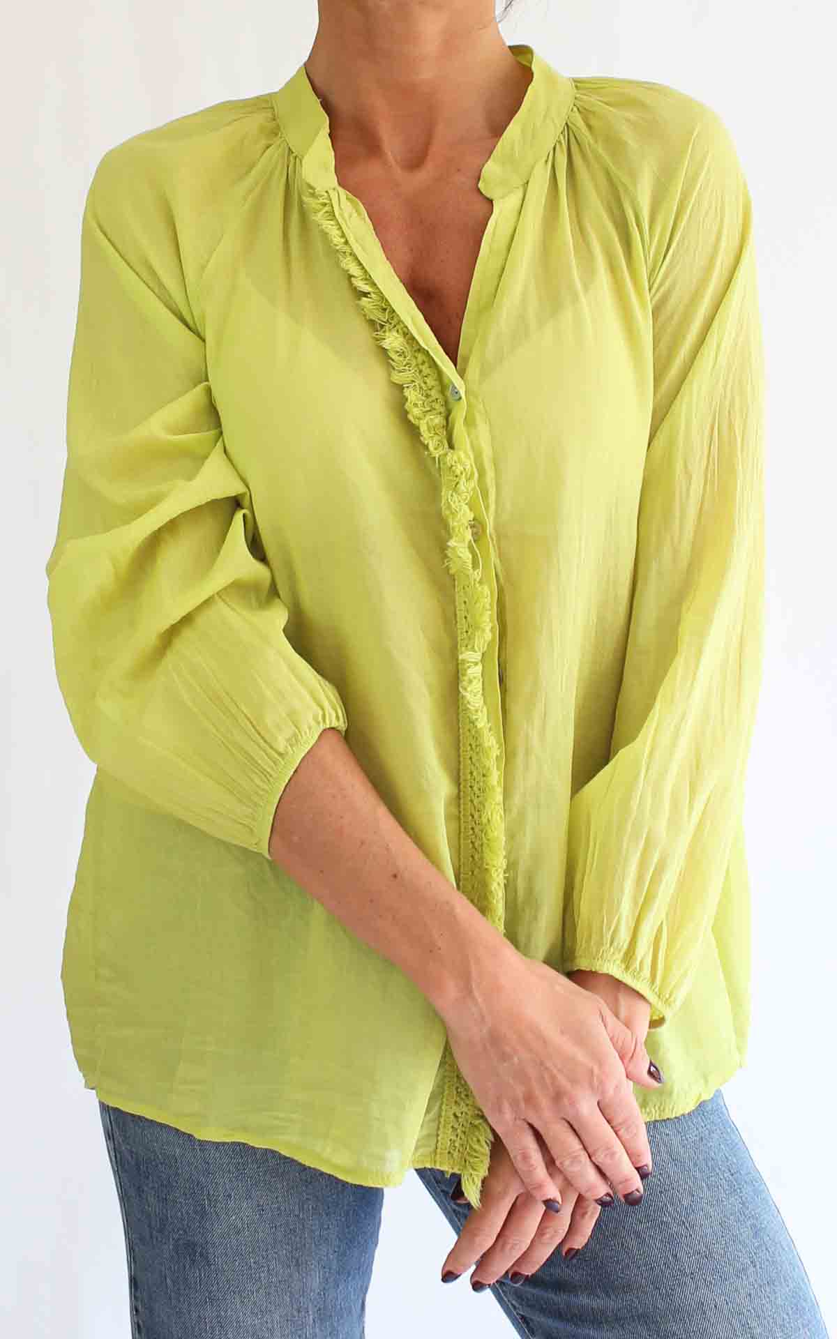 OFF-ON - Camicia passamaneria - VERDE LIME