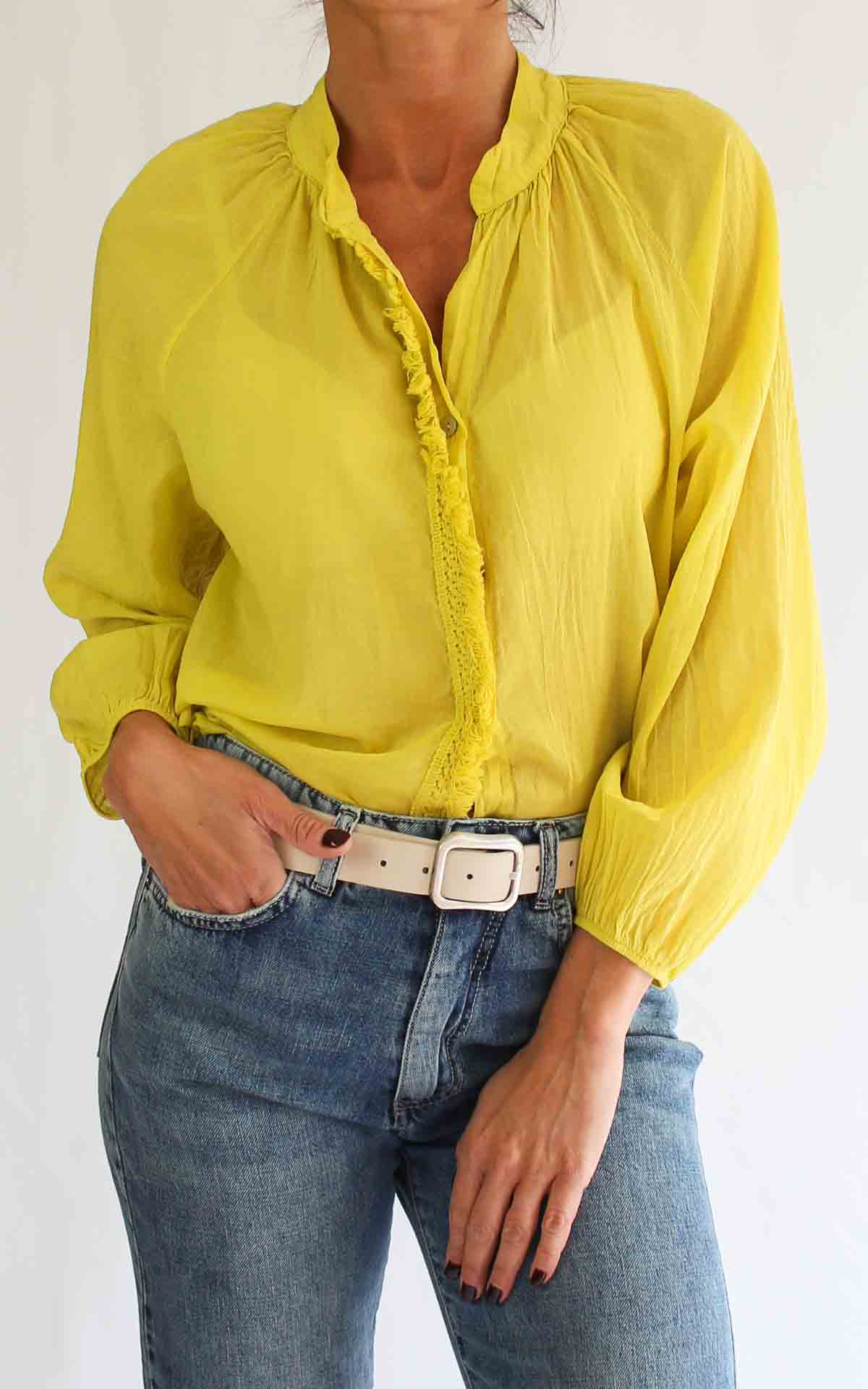 OFF-ON - Camicia passamaneria - GIALLO