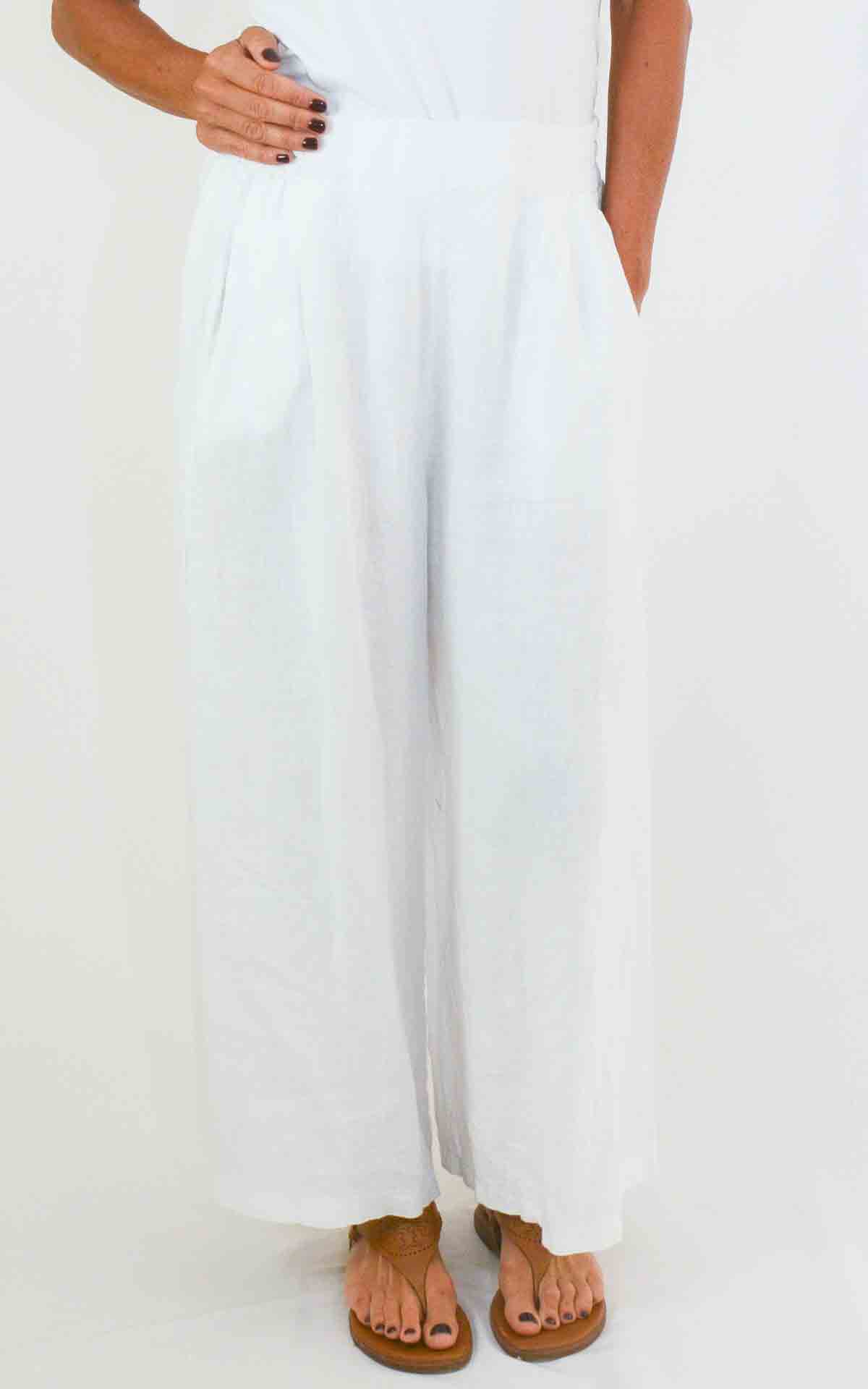 OFF-ON - Pantalone in lino - BIANCO