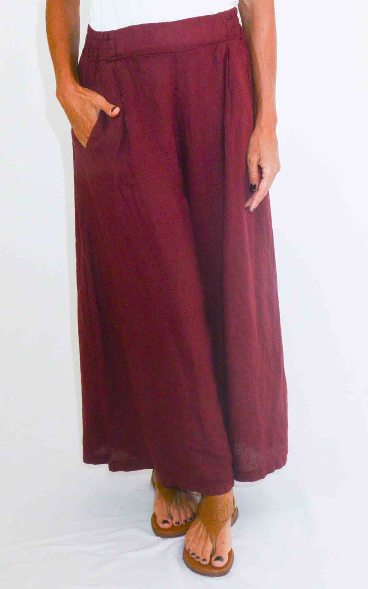 OFF-ON - Pantalone in lino - ROSSO INDIA