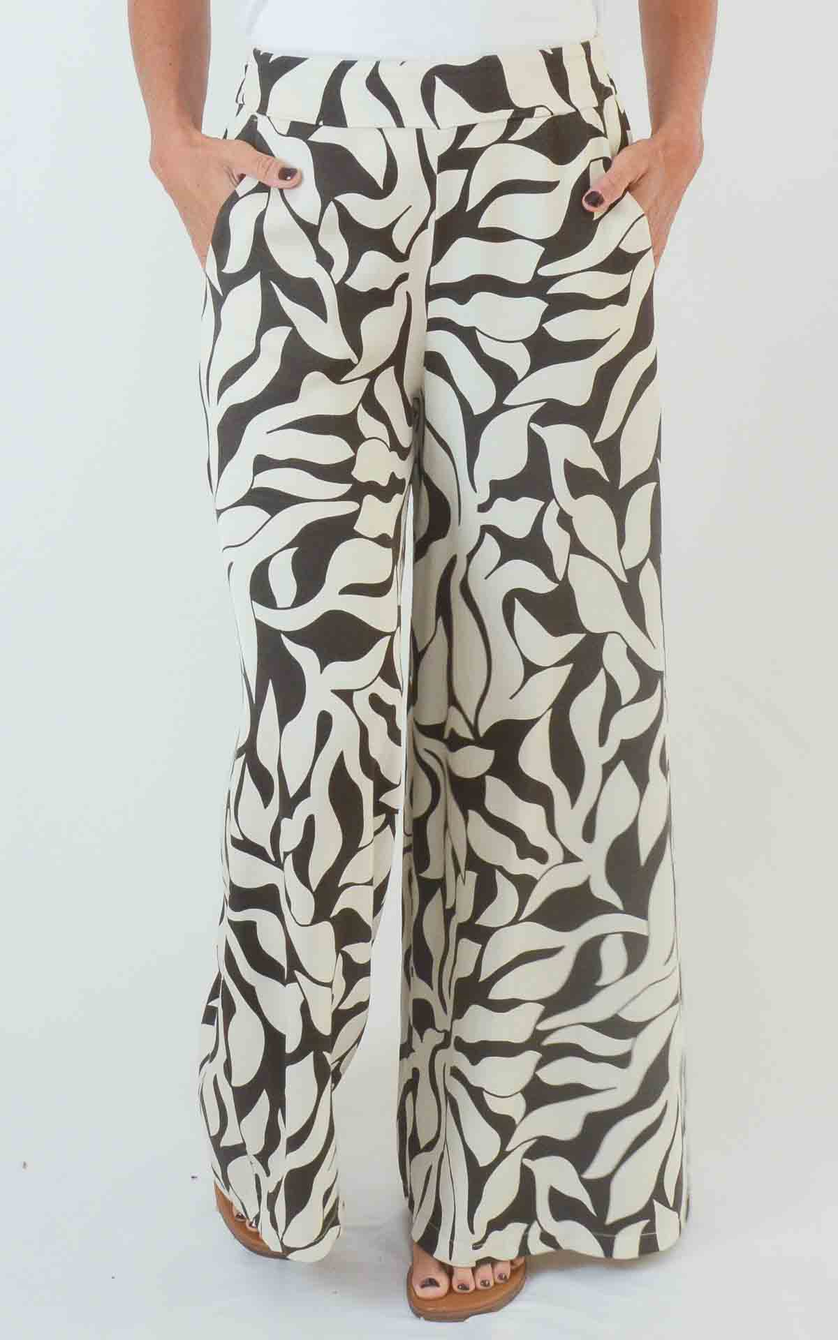SUSYMIX - Pantalone viscosa fantasia - BURRO