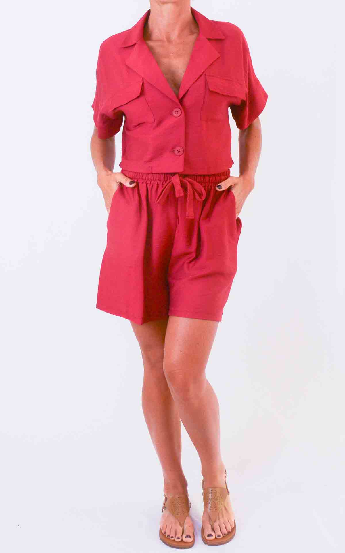 SUSYMIX - Completo con shorts - ROSSO INDIA