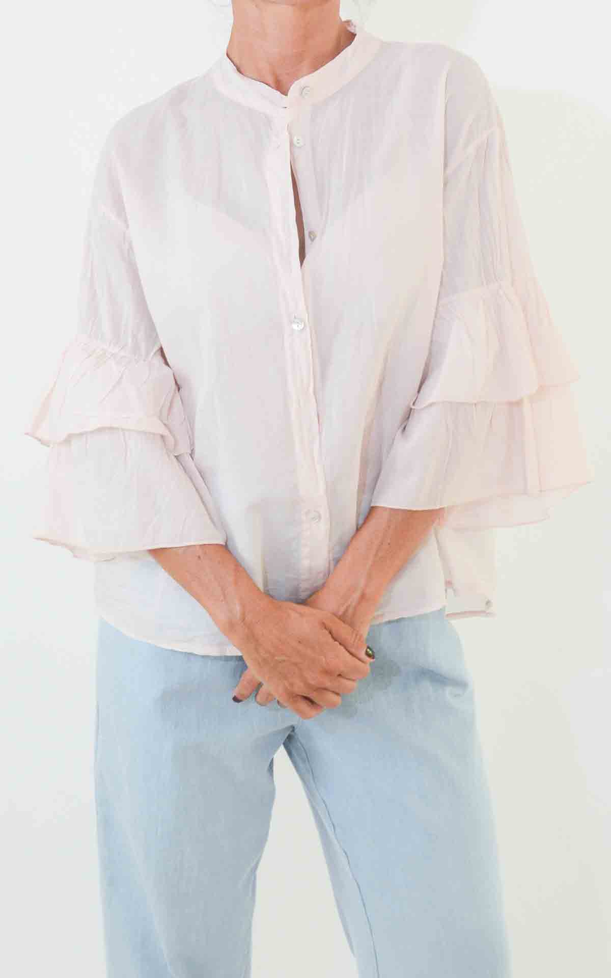 OFF-ON - Camicia manica balze - ROSA