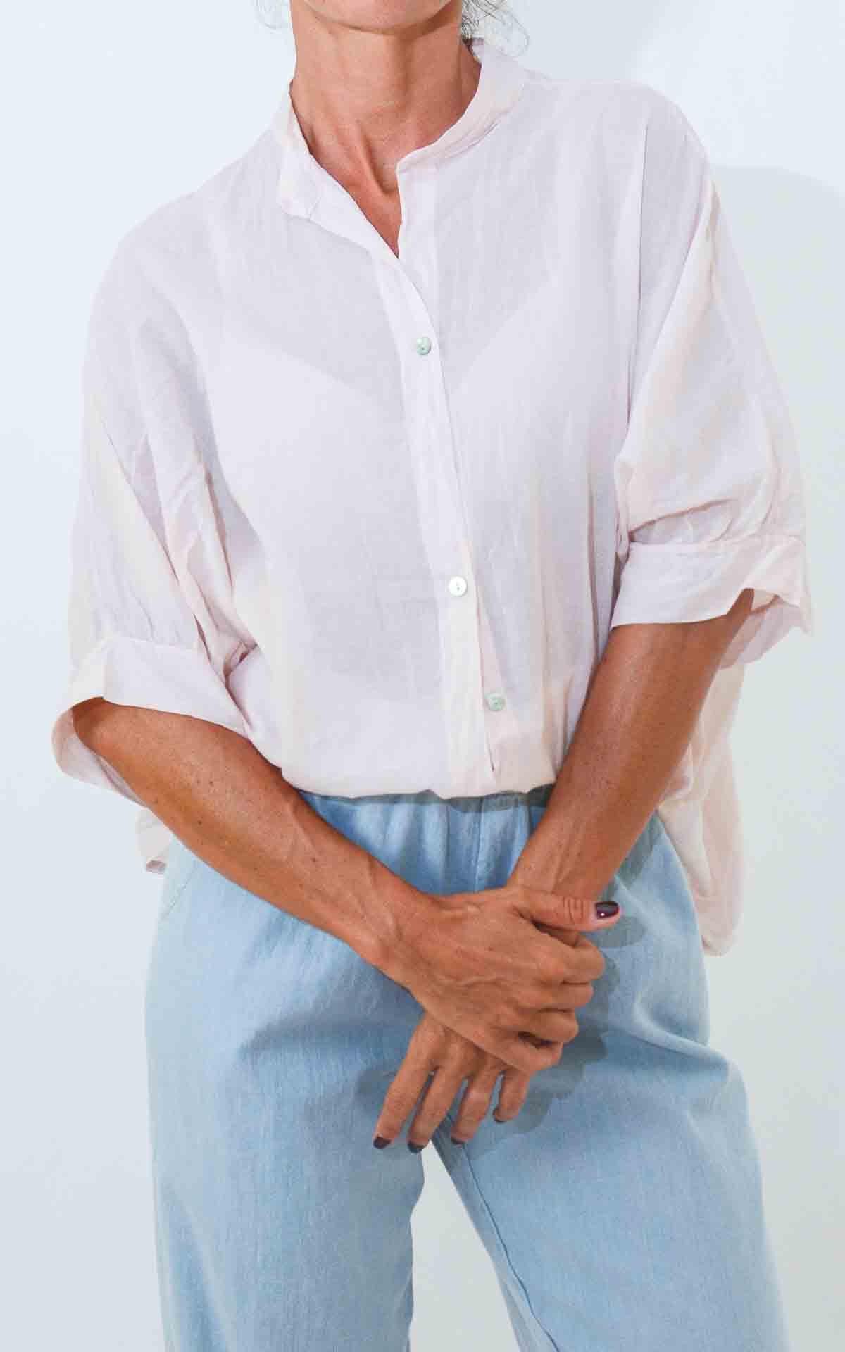 OFF-ON - Camicia mussola mezza manica - ROSA