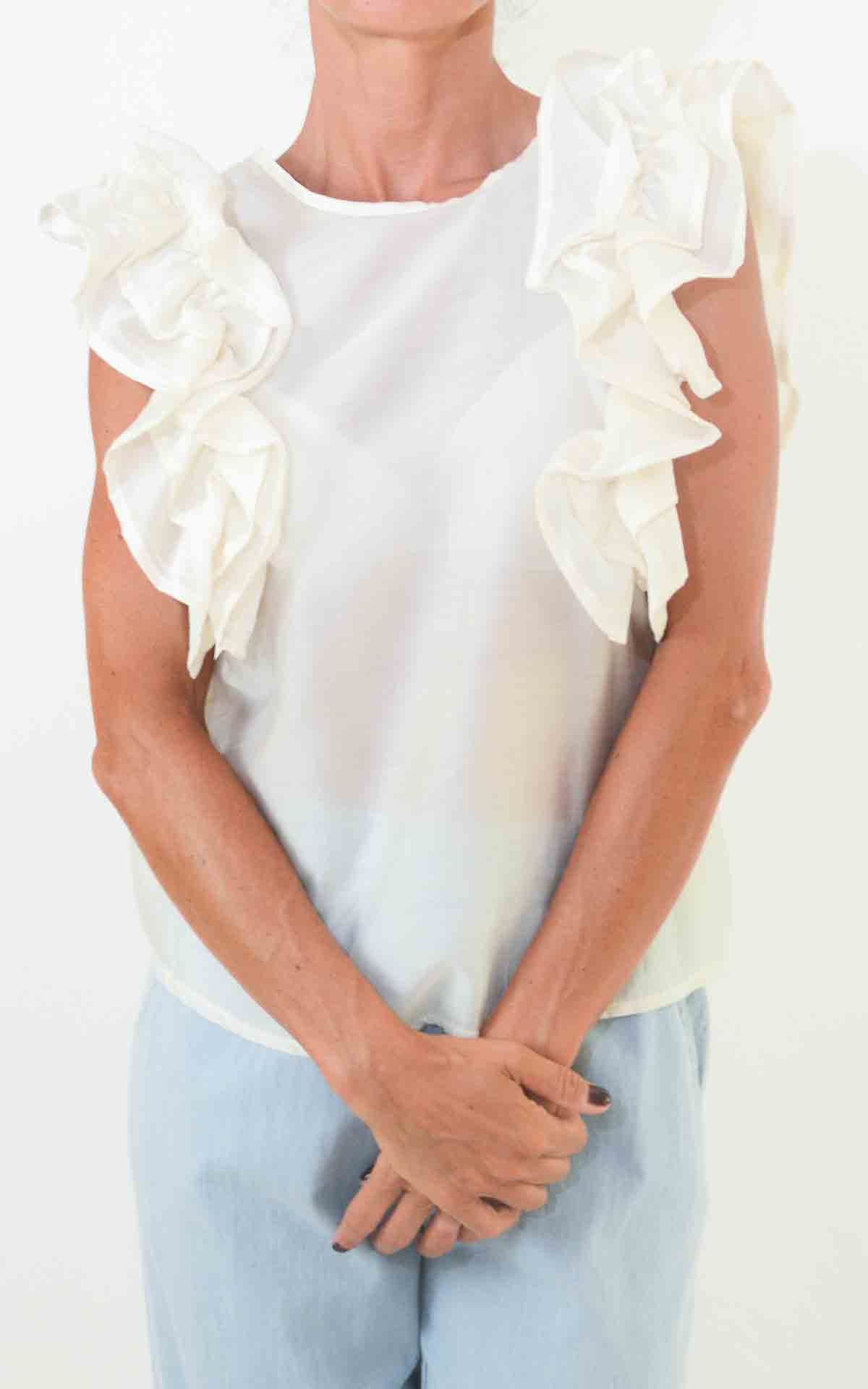 SUSYMIX - Camicia con rouge - LATTE