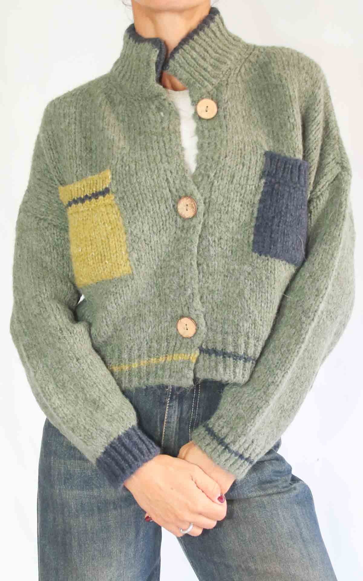 OFF-ON - Cardigan tasche - VERDE