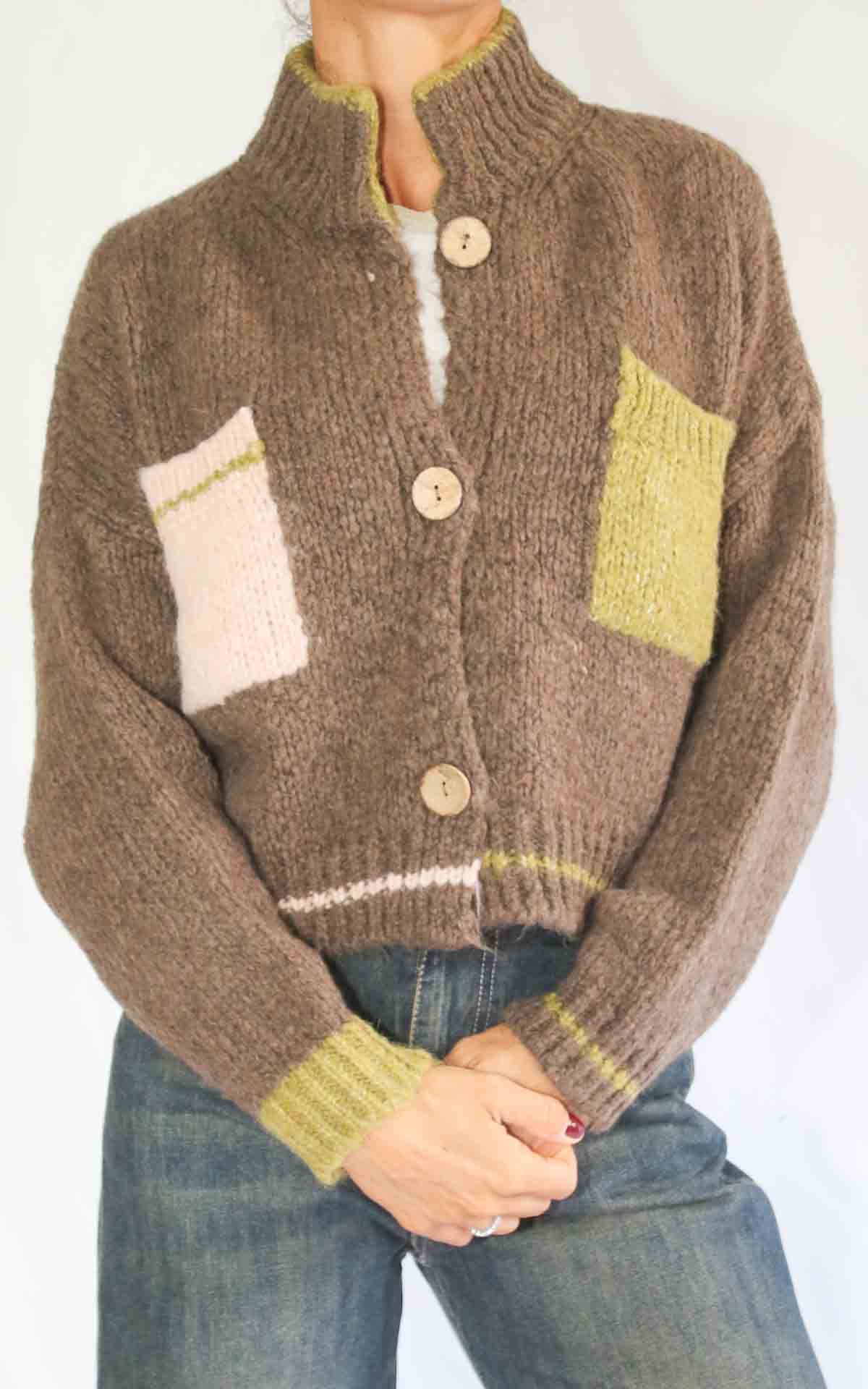 OFF-ON - Cardigan tasche - MORO