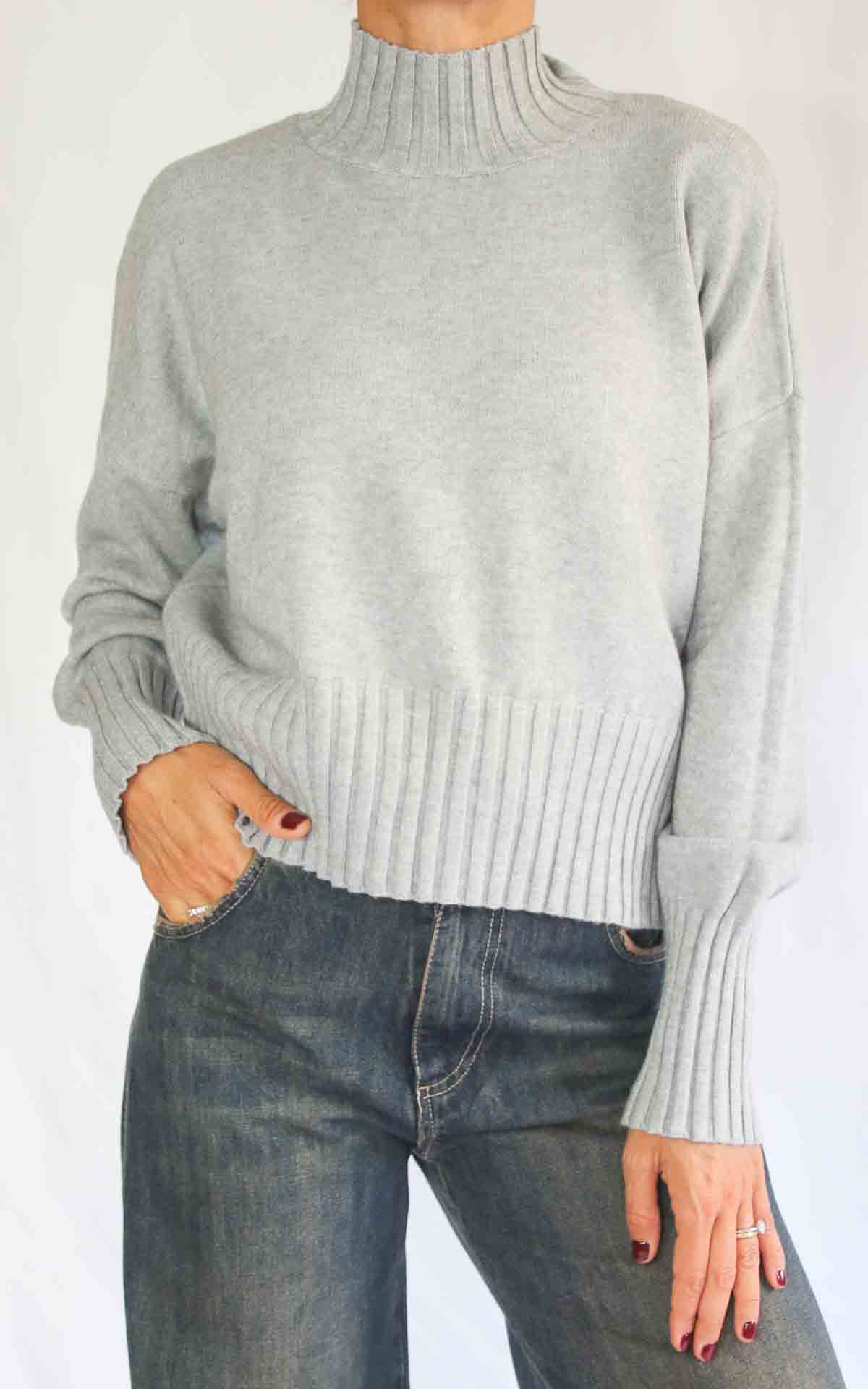 INITIAL - Maglia lupetto - GRIGIO