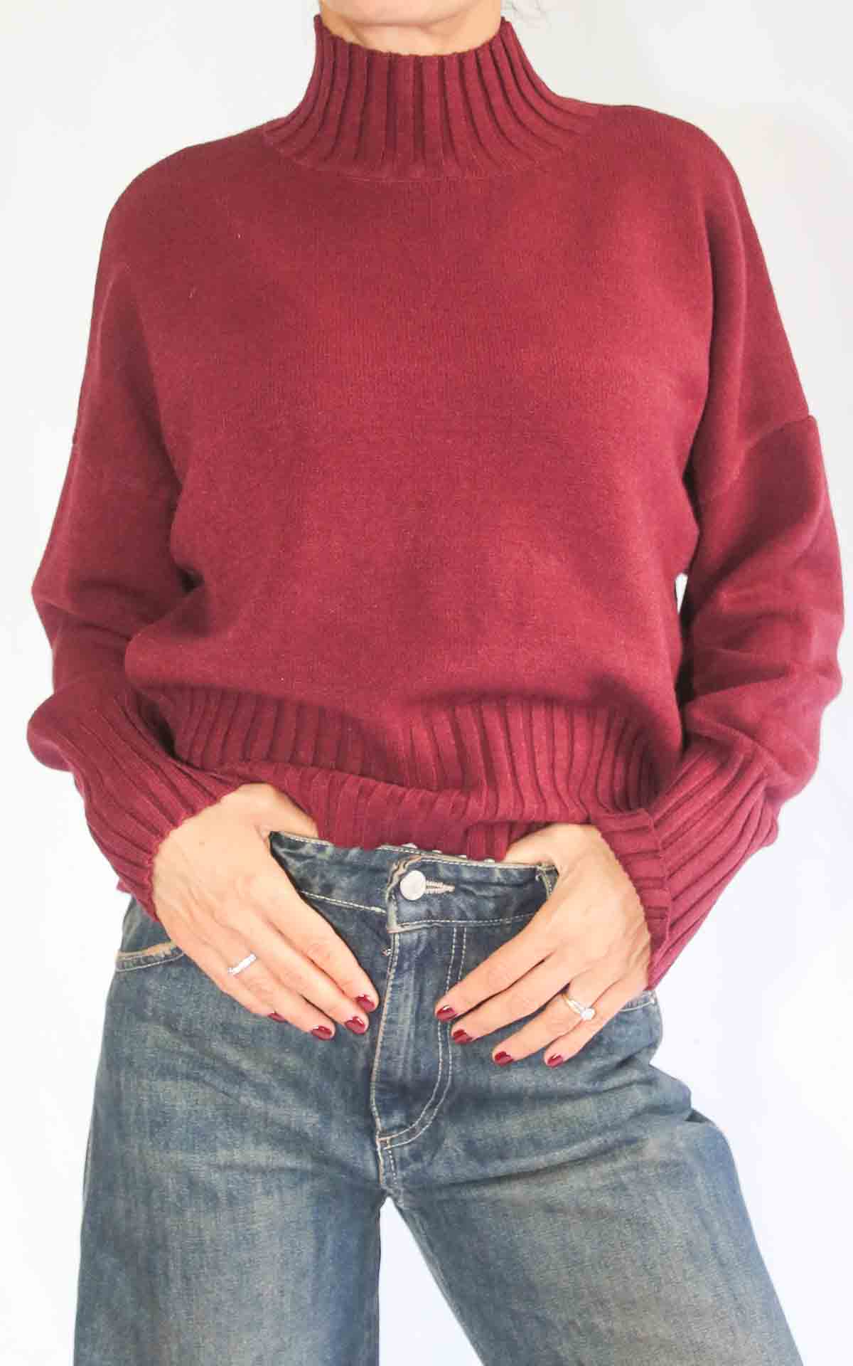 INITIAL - Maglia lupetto - WINE
