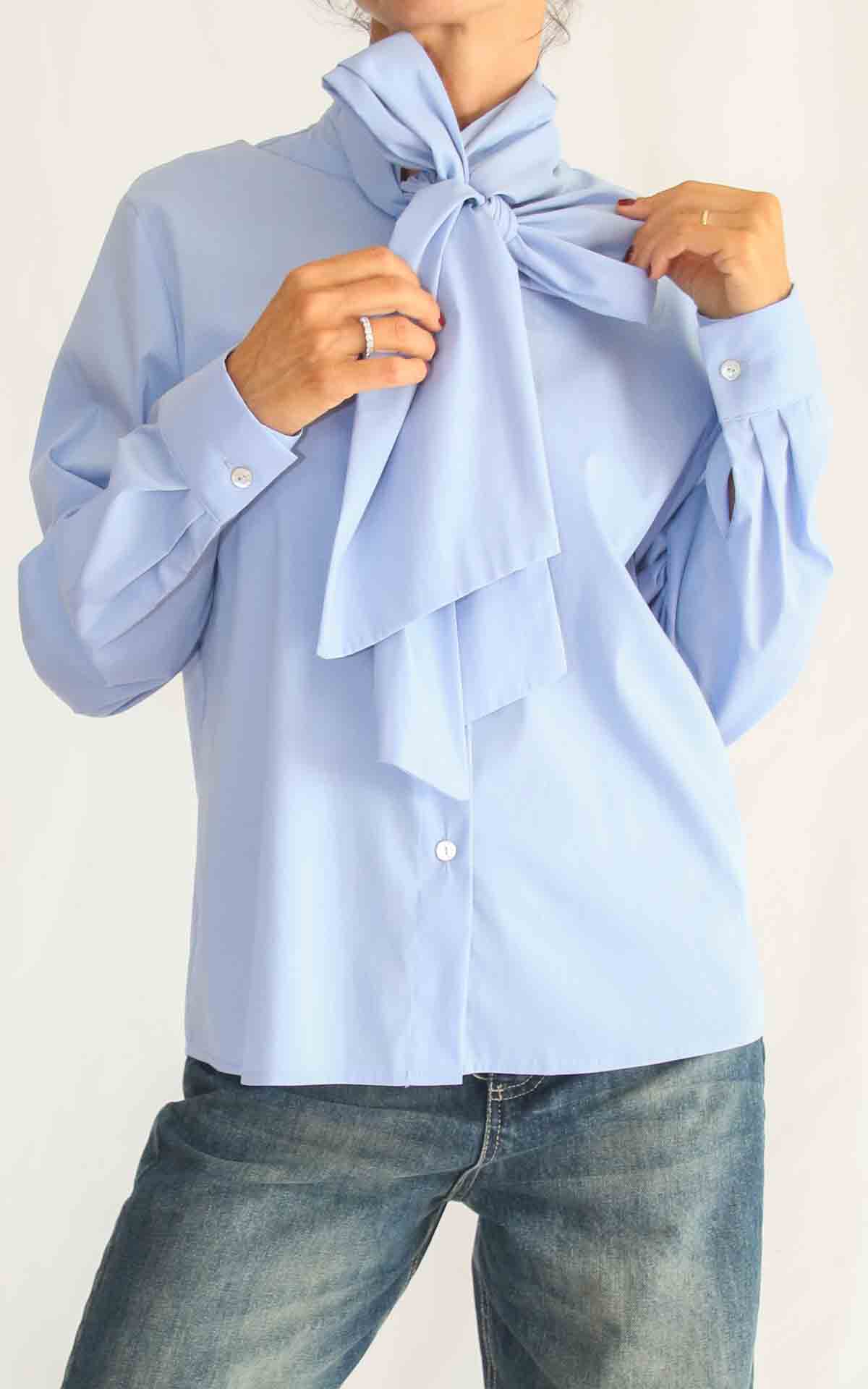 SUSYMIX - Camicia fiocco - CELESTE