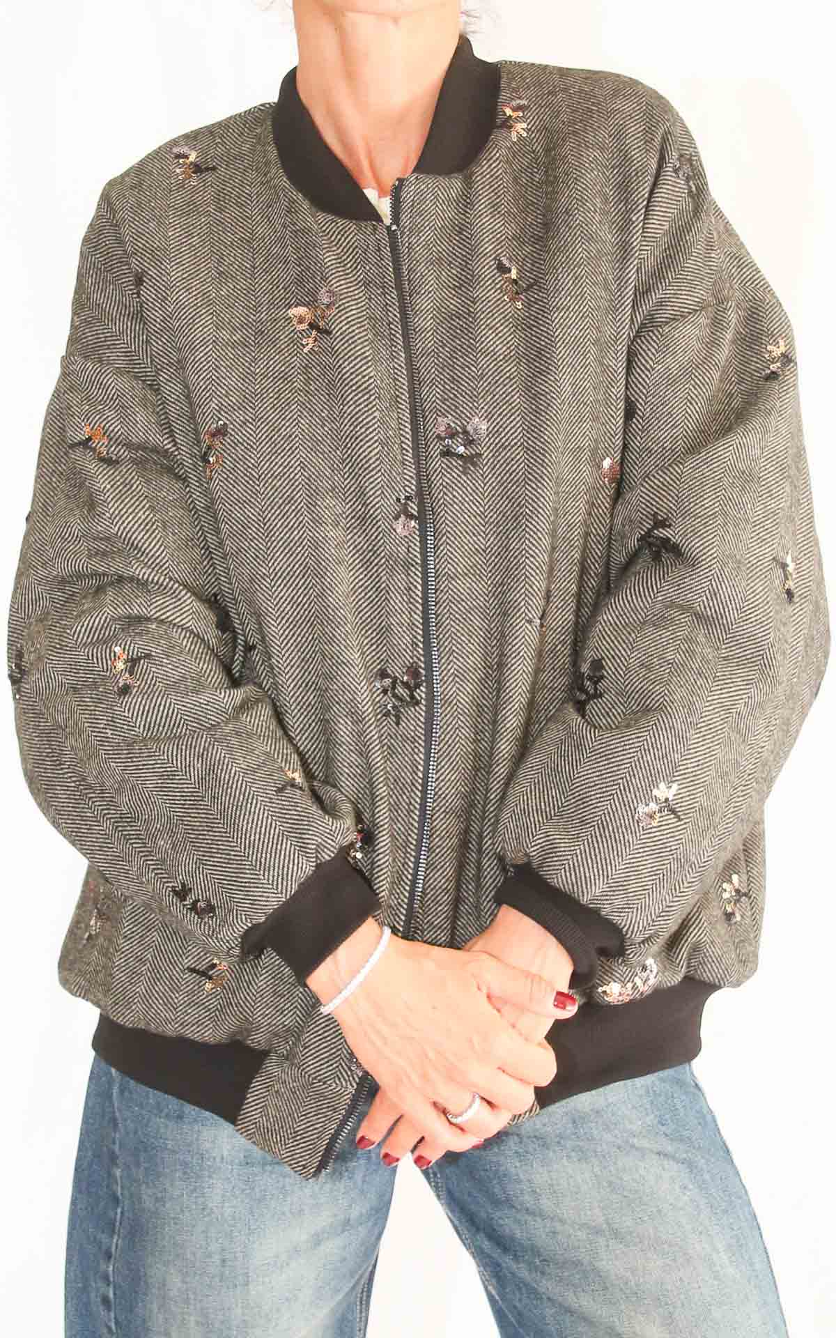 SUSYMIX - Bomber ricamato - MORO