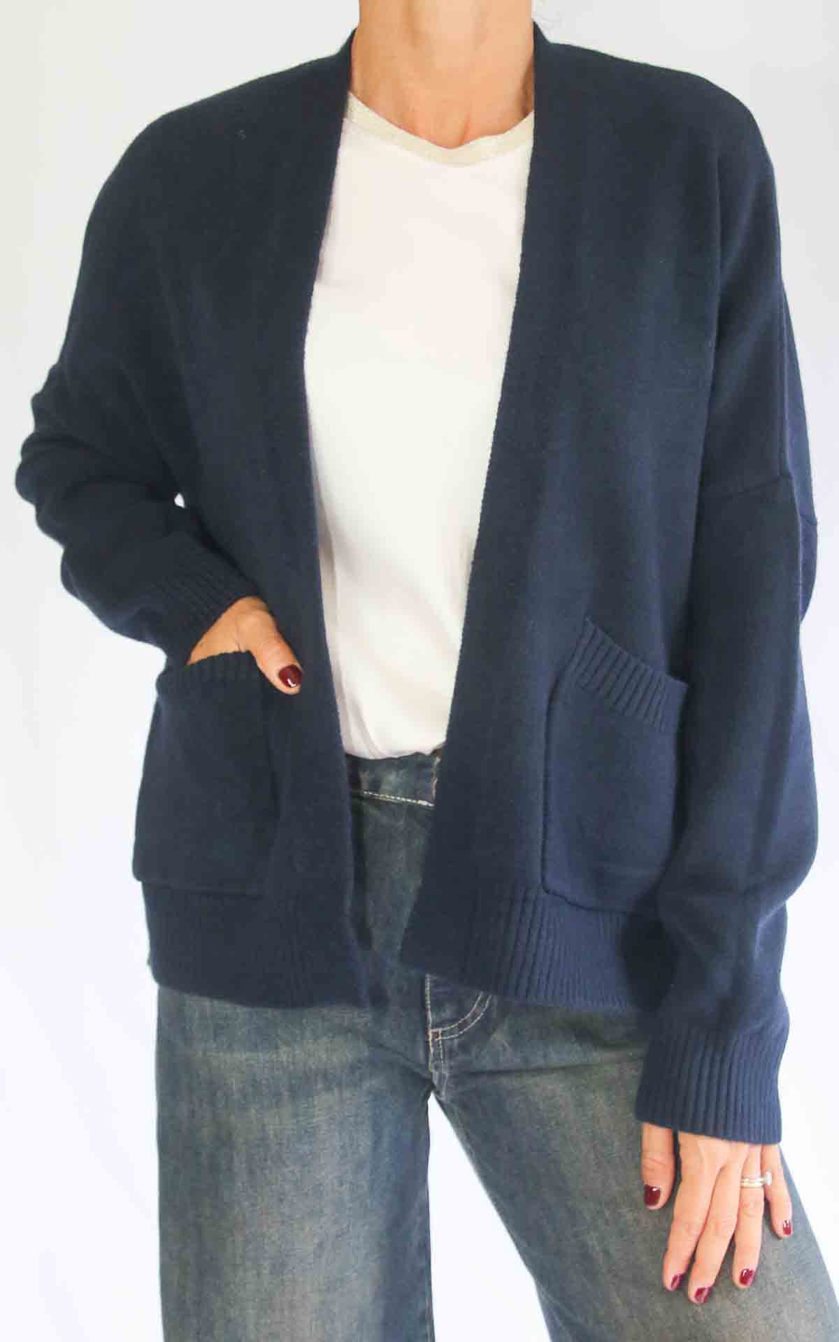 INITIAL - Cardigan corto - BLU
