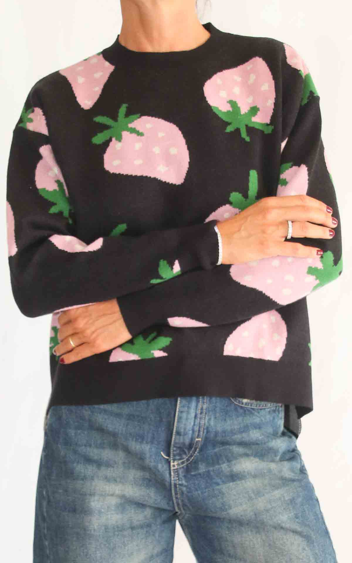 COMPANIA FANTASTICA - Maglia fragole - NERO