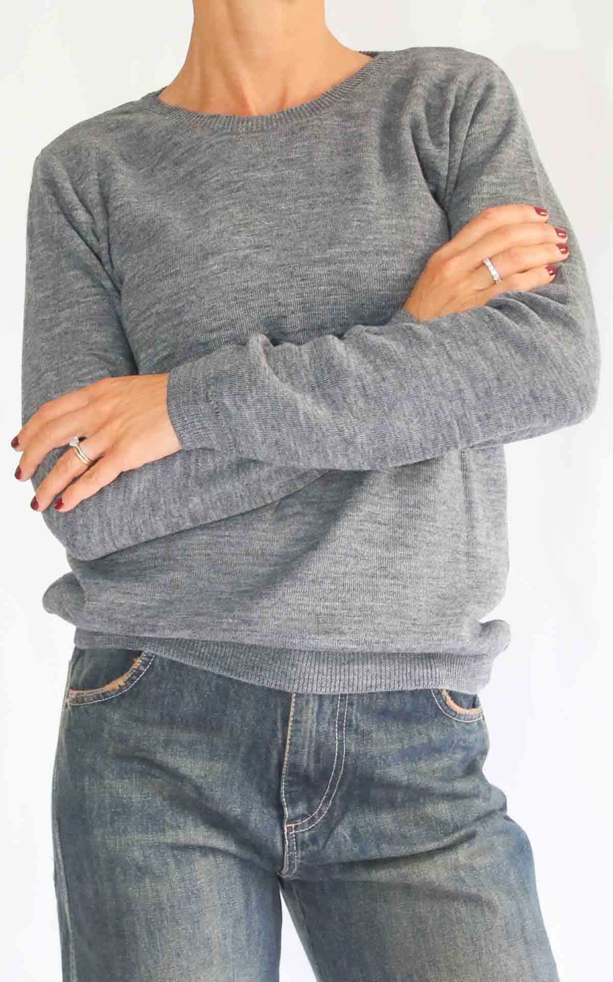 OFF -ON - Maglia girocollo rasata - GRIGIO