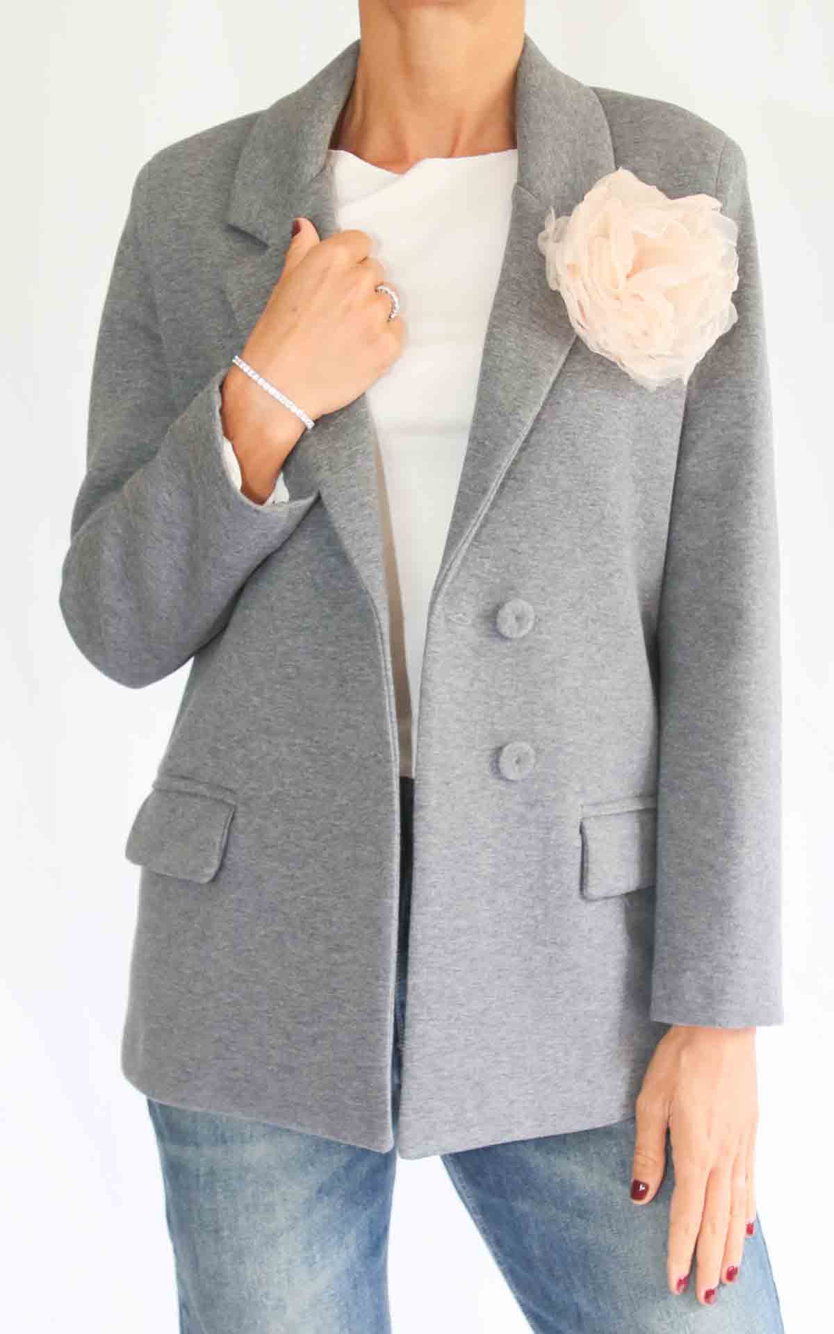 ECO - Giacca con spilla - GRIGIO