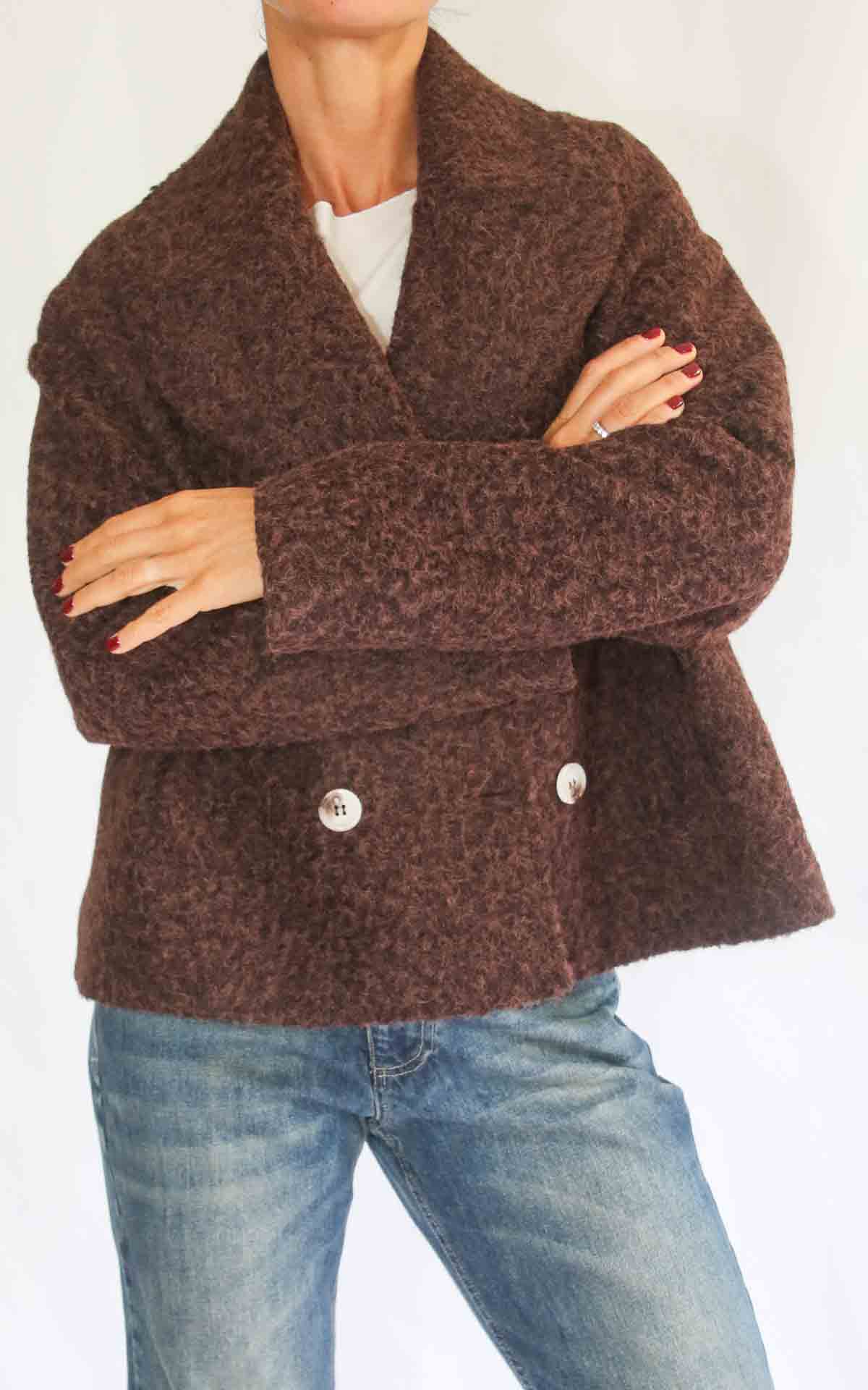SUSYMIX - Cappotto lana cotta - MORO