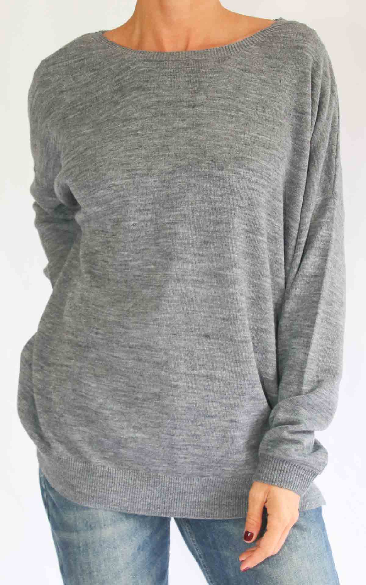 OFF-ON - Maglia rasata over - GRIGIO